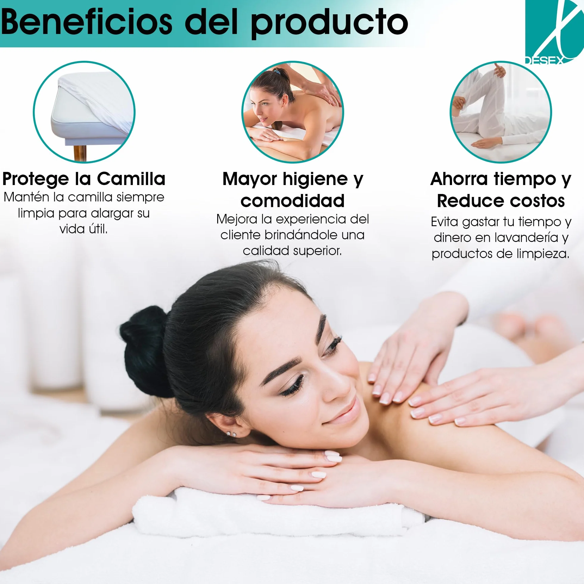 Sábanas Desechables Ajustables Camilla Masaje TNT 95x220cm Caja 10uds