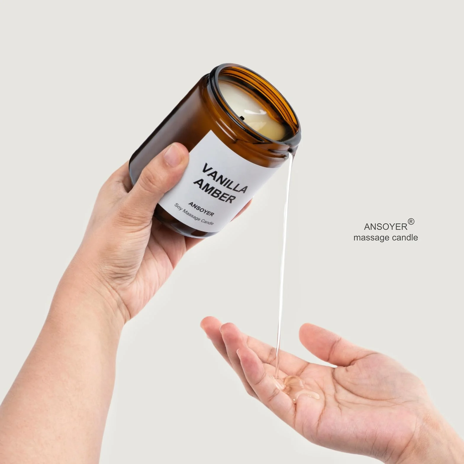 ANSOYER Vela de Masaje 200g Hidratante Nutritiva Spa Aromaterapia Relajación Lavanda Manzanilla