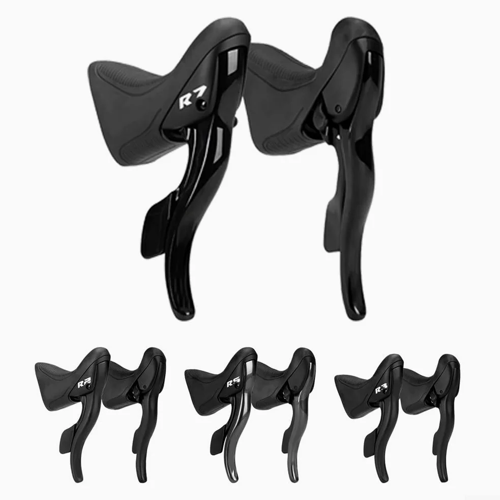 Para LTWOO R2 R3 R5 R7 Kit de palanca de cambios de bicicleta de carretera Aleación de aluminio y ABS Juego de palanca de cambios de bicicleta con cables para transmisión de 7 a 9
