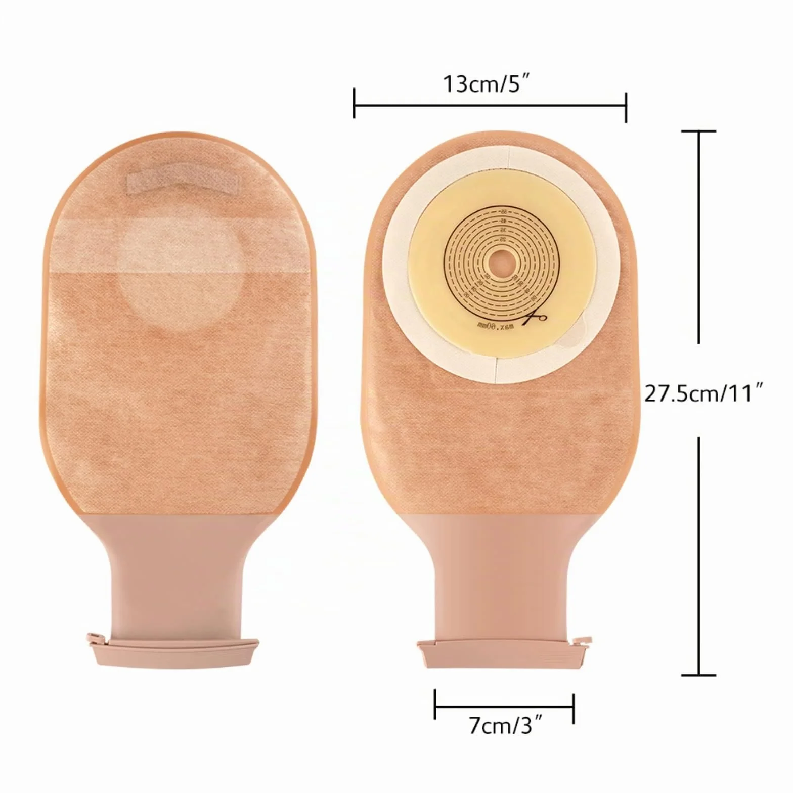 Bolsas De Estoma, Bolsas De Drenaje Para Colostomía, Bolsa de Ostomía Drenable Resistente a Olores, Cortable a 15-60 Mm