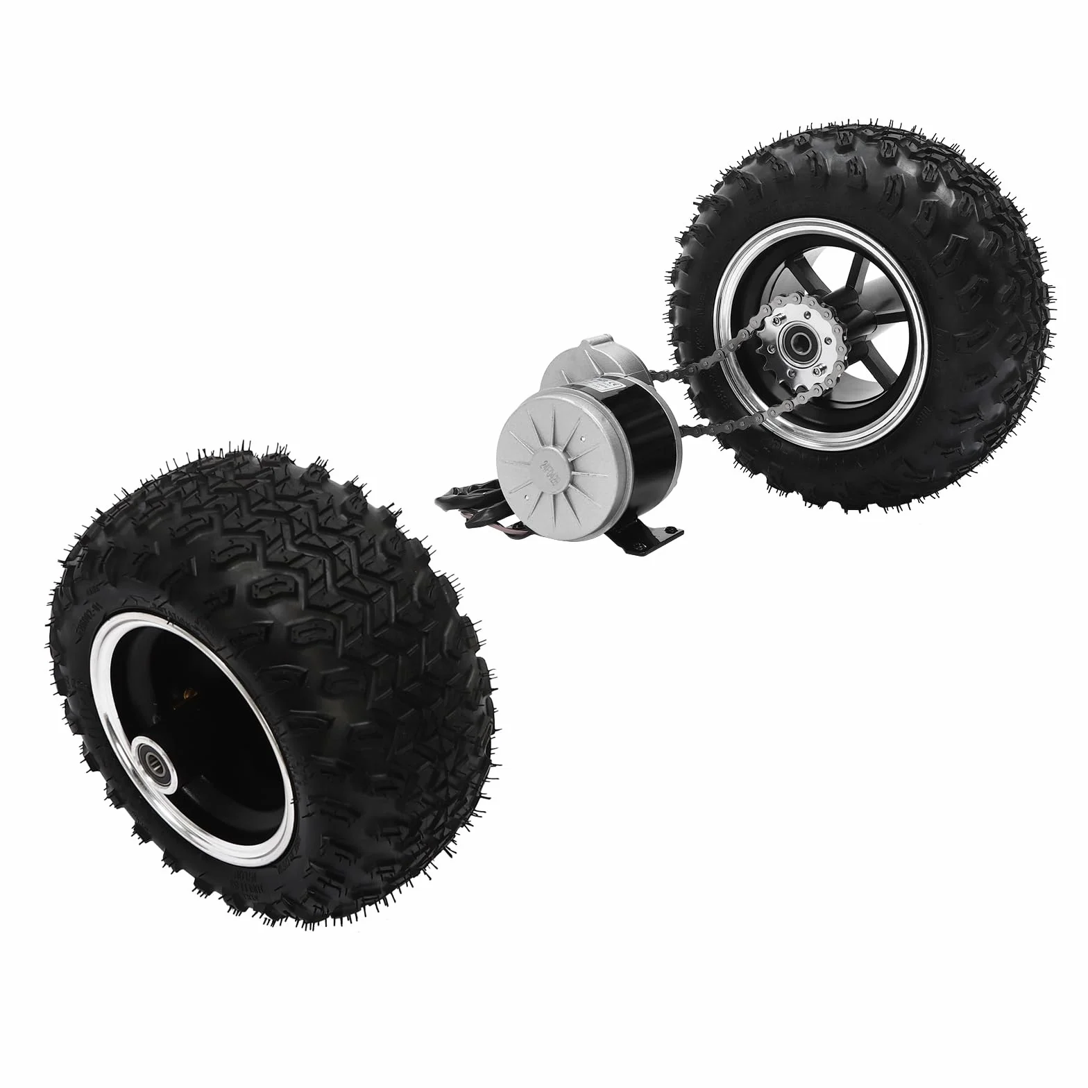 Kit de conversión de motor eléctrico 24 V 250 W para scooter de movilidad y rueda de accionamiento con 2 ruedas con acelerador de pulgar, marcha atrás para rutas al aire libre