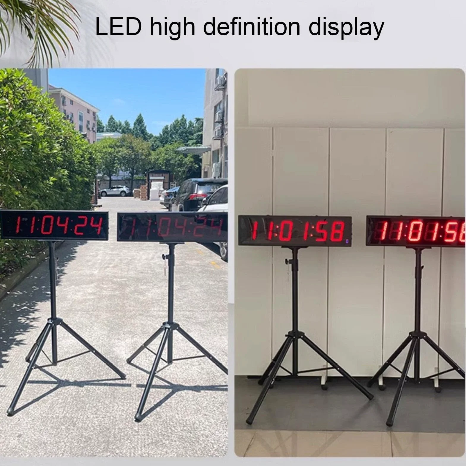Fafeicy Temporizador de LED, Pantalla Roja de 6 Dígitos, Cuenta Regresiva, Cronómetro con Control Remoto Inalámbrico para Eventos de, Competiciones de Entrenamiento en Gimnasio
