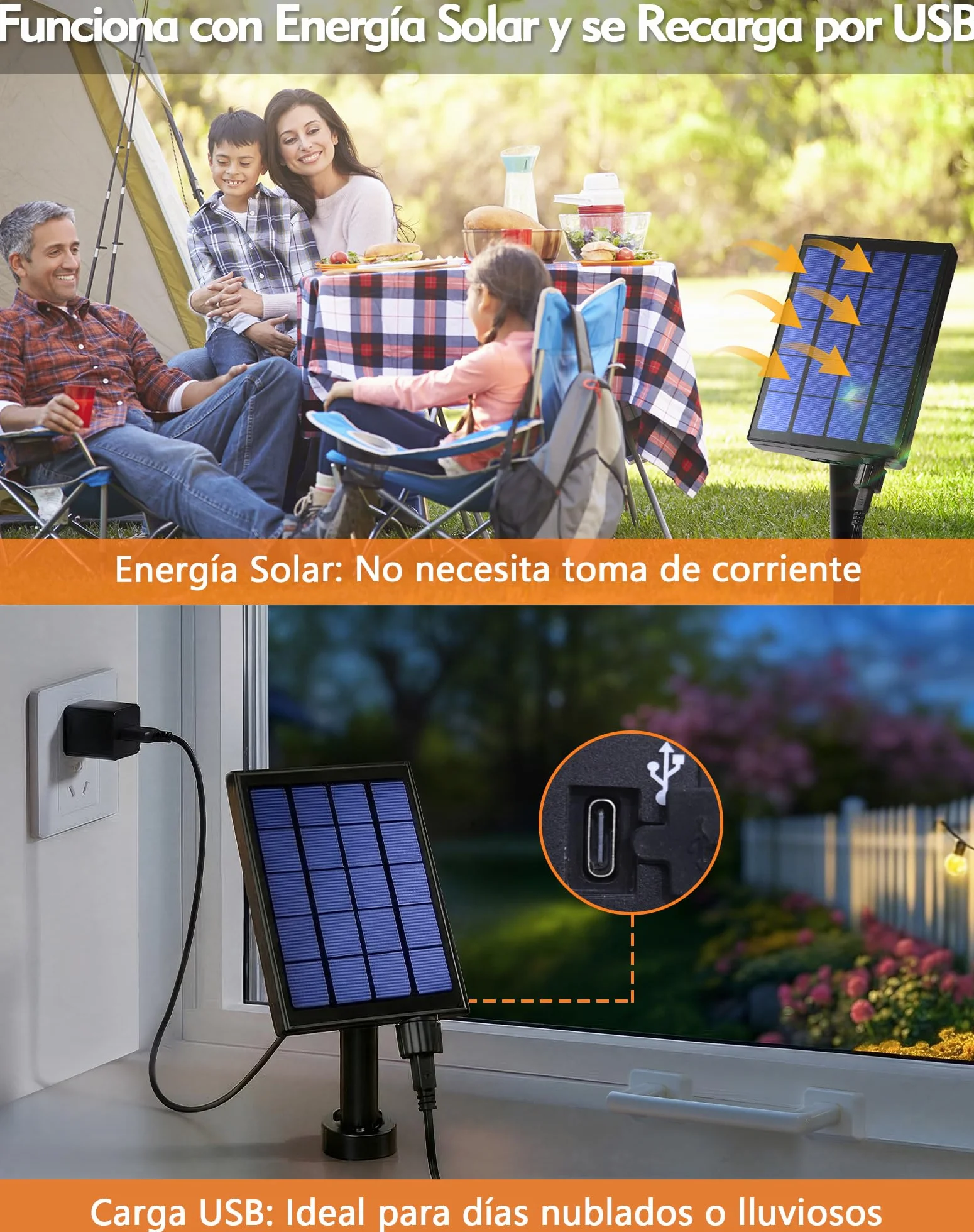 Guirnaldas Luces Exterior Solar 15M 25+3 LED G40 Impermeable IP44 3600 mAh 8 Modos Control Remoto