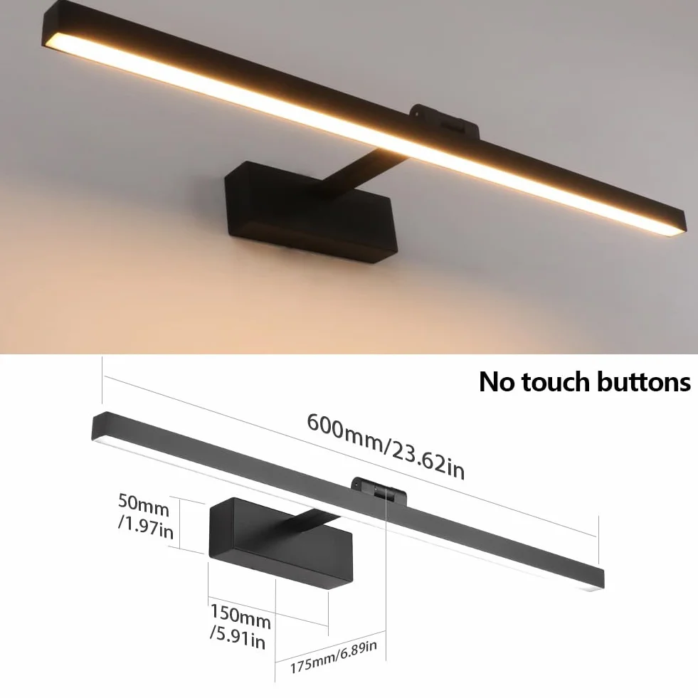 Klighten Lampara Espejo Baño Luz Led 60cm 18W 1170 Lumen IP44 Blanco Cálido 3000K