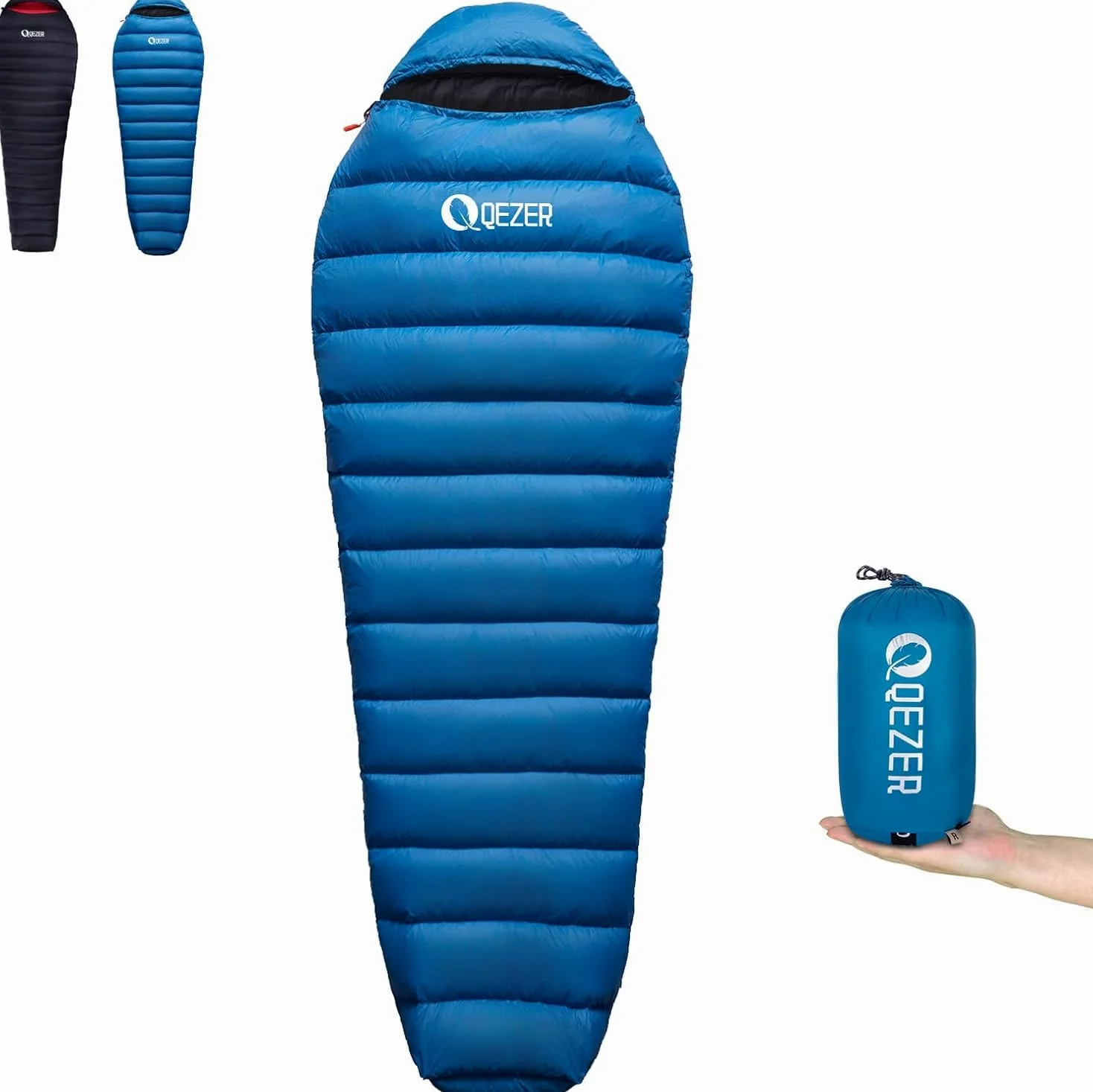 Saco de Dormir de plumón 5°C 3-4 Estaciones Ultraligero 660 FP 210x80 cm 820 g para Camping Senderismo