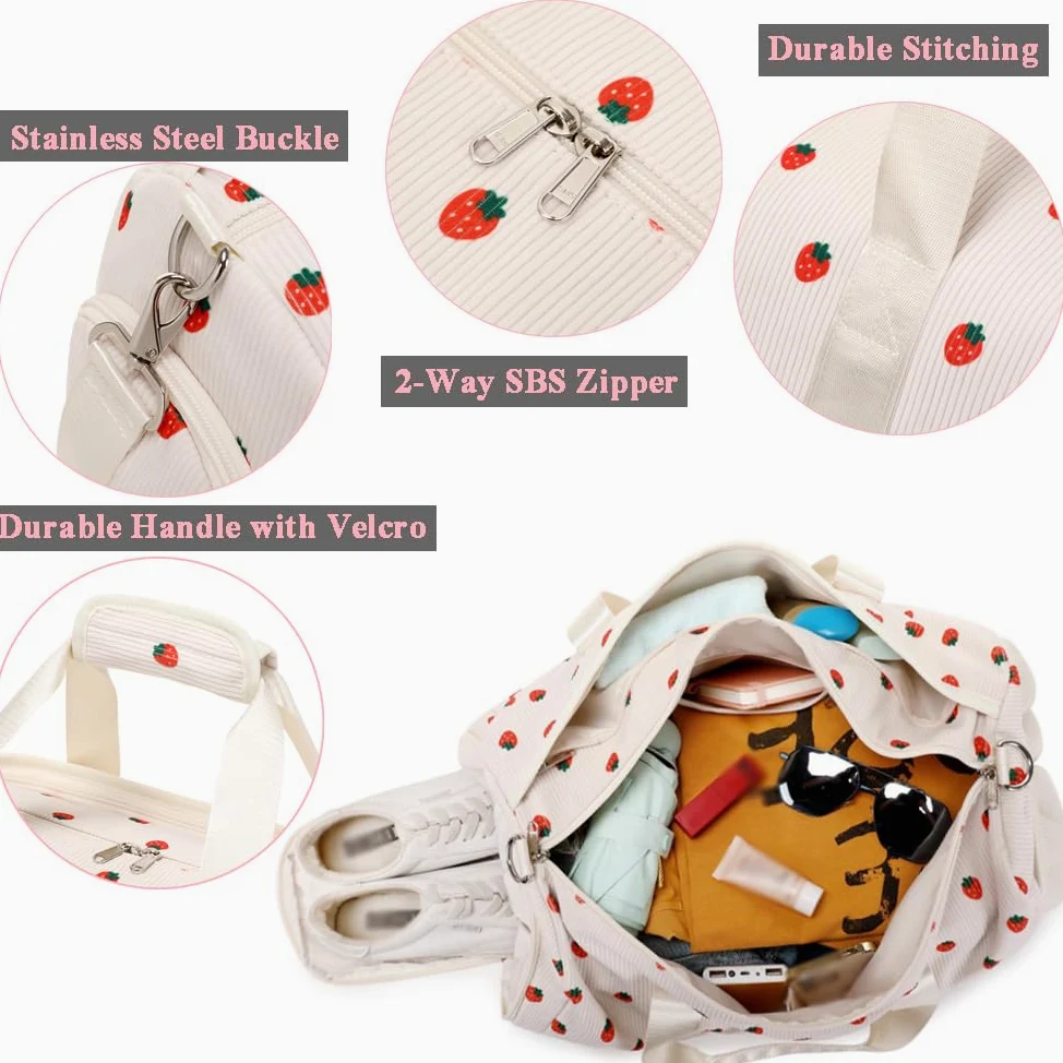 Kimwadalh Bolsa de Deporte Niña Bolsos de Viaje Niñas Bolsa de Fin de Semana Chicas Bolsa de Danza Baile,Bolsas de Deporte con Compartimento para Zapatos y Bolsa Húmeda