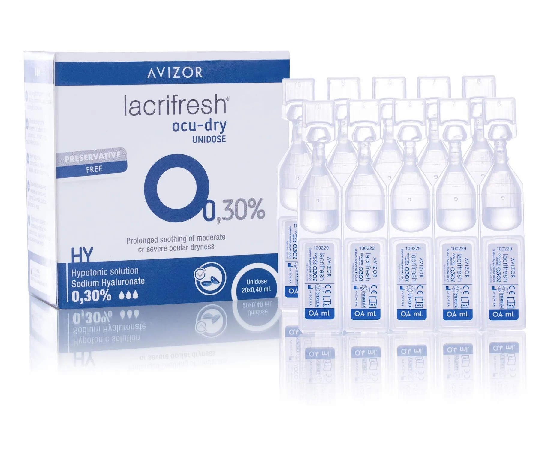 Avizor Lacrifresh Ocu-Dry 0,30% Monodosis Gotas Oculares Pack 20 Ampollas 0,4 ml