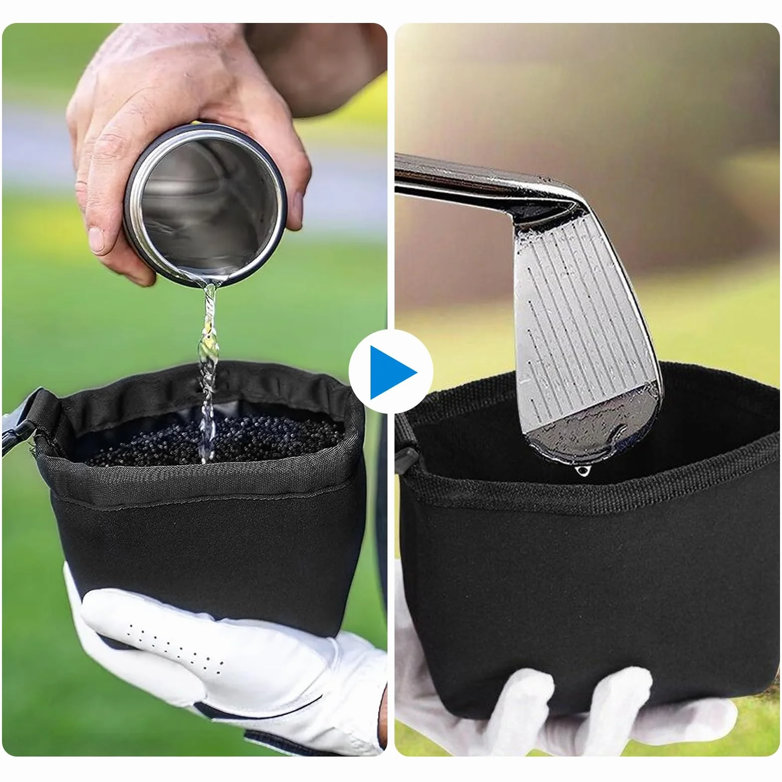 Bolsa de Limpieza para Palos de Golf y Pelotas de Golf Clip Desmontable Lavable a máquina Limpia