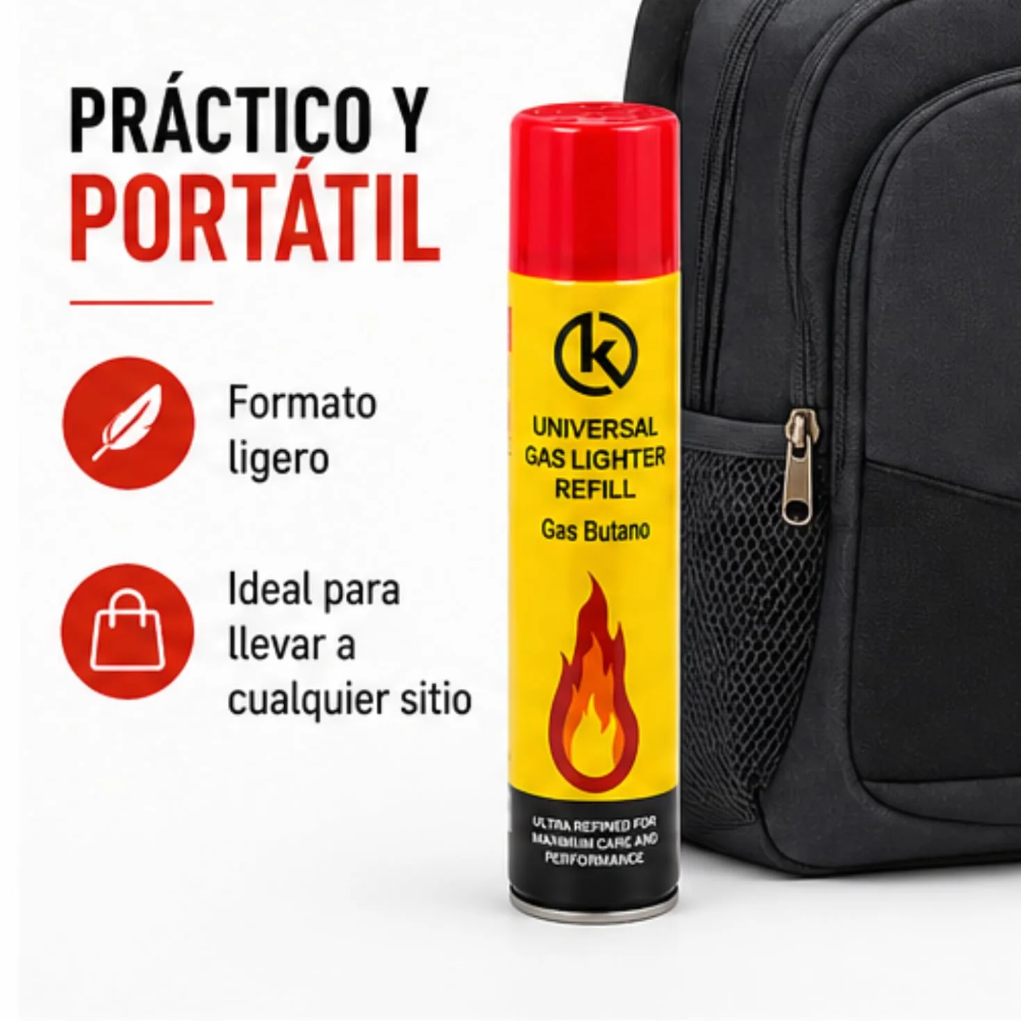 KROWN Gas para Mecheros 300 ml con 5 Adaptadores 2 Unidades