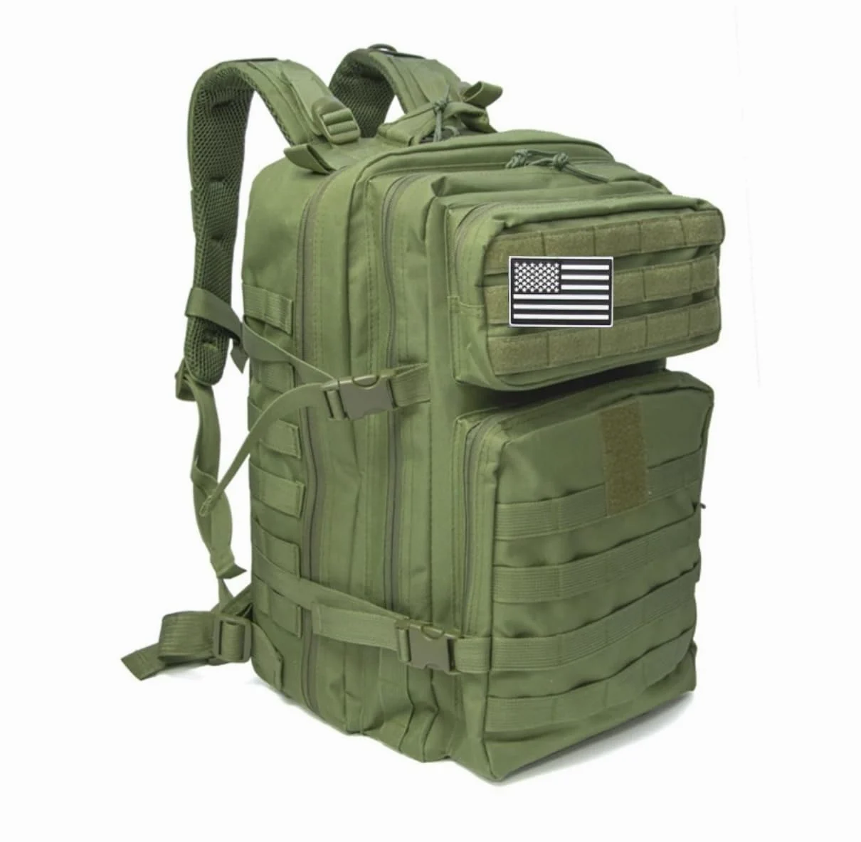Mochila Táctica 45L Militar - Impermeable, Gran Capacidad, Deportiva - Para Crossfit, Gimnasio, Supervivencia, Senderismo, Montaña, Caza, Viajes, Trekking (Verde)