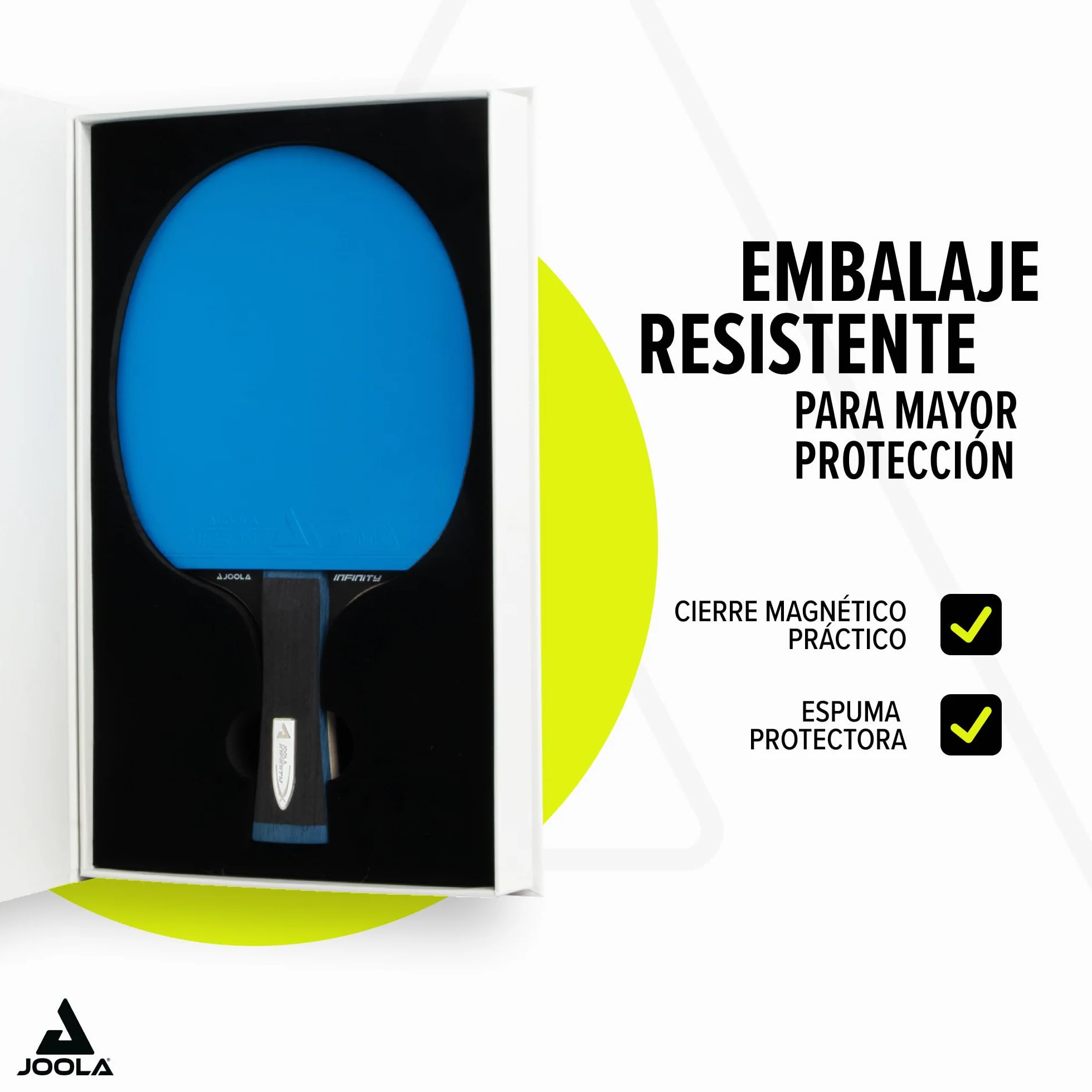 JOOLA Raqueta de ping pong White Infinity GL – Fibra de vidrio con almohadillas Micron+