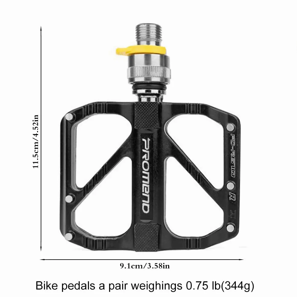 Pedales de bicicleta de carretera, pedales de bicicleta de montaña, pedales de liberación rápida, antideslizantes, ultraligeros de 9/16 pulgadas, diseño de 3 rodamientos para bicicleta de