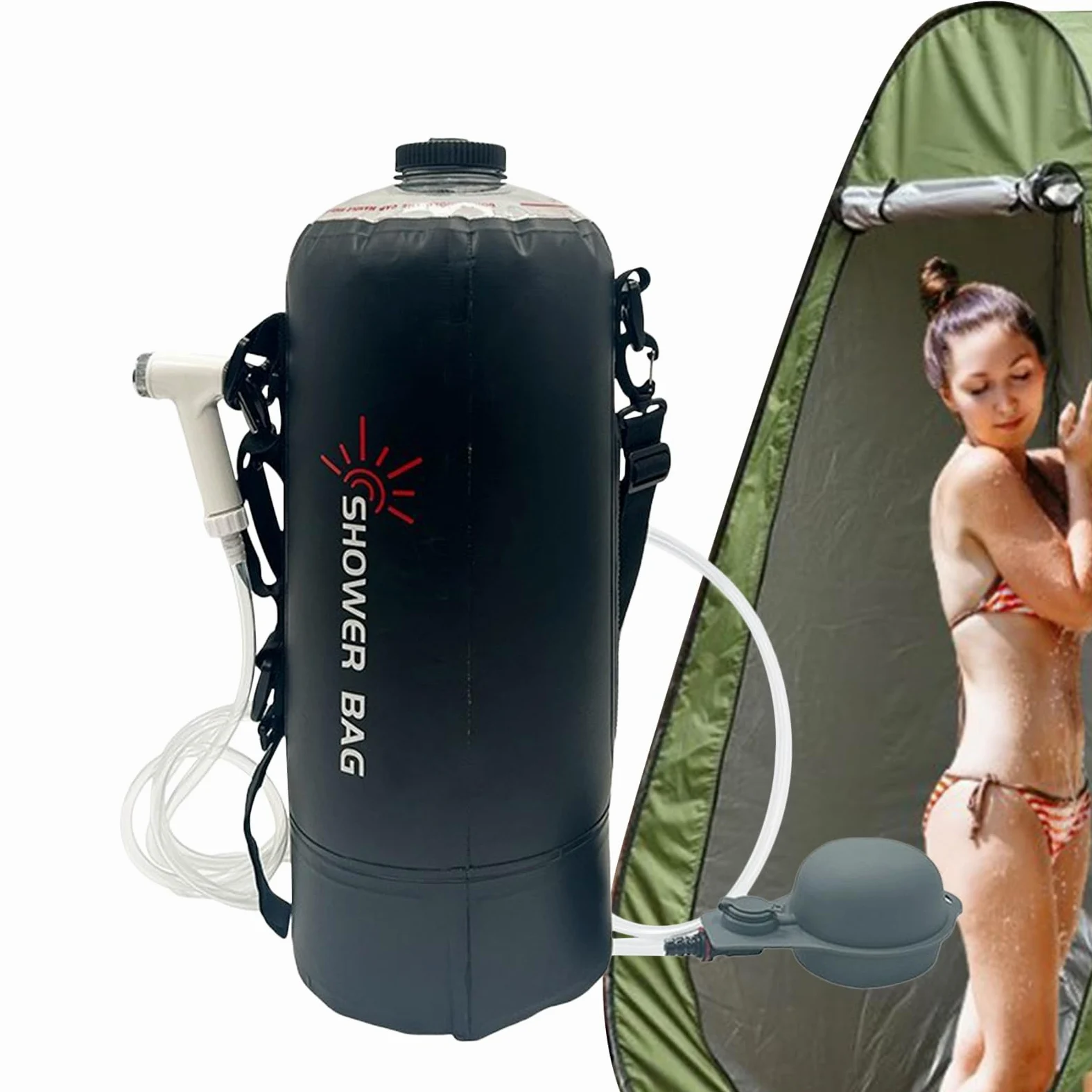 Ducha Camping Calentamiento Solar Manguera Desmontable | Duchas Solares Portátiles Para Acampar Equipo Senderismo, Playa, Natación, Accesorios Viaje, Aire Libre, Overlanding