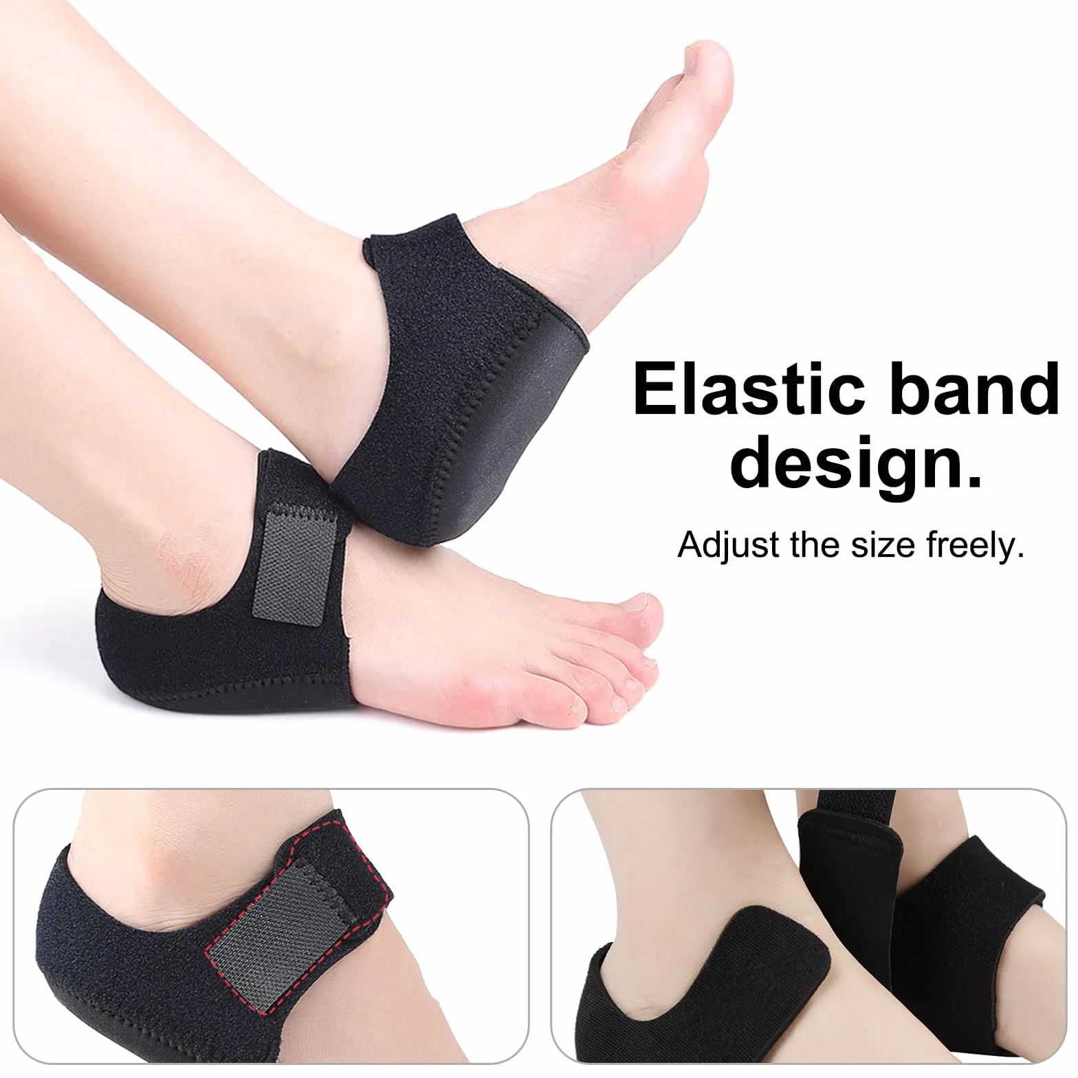 Protector Talon Taloneras Silicona Ajustables Fascitis Plantar Tendinitis Aquiles Espolón óseo Dolor Talón (34-40)