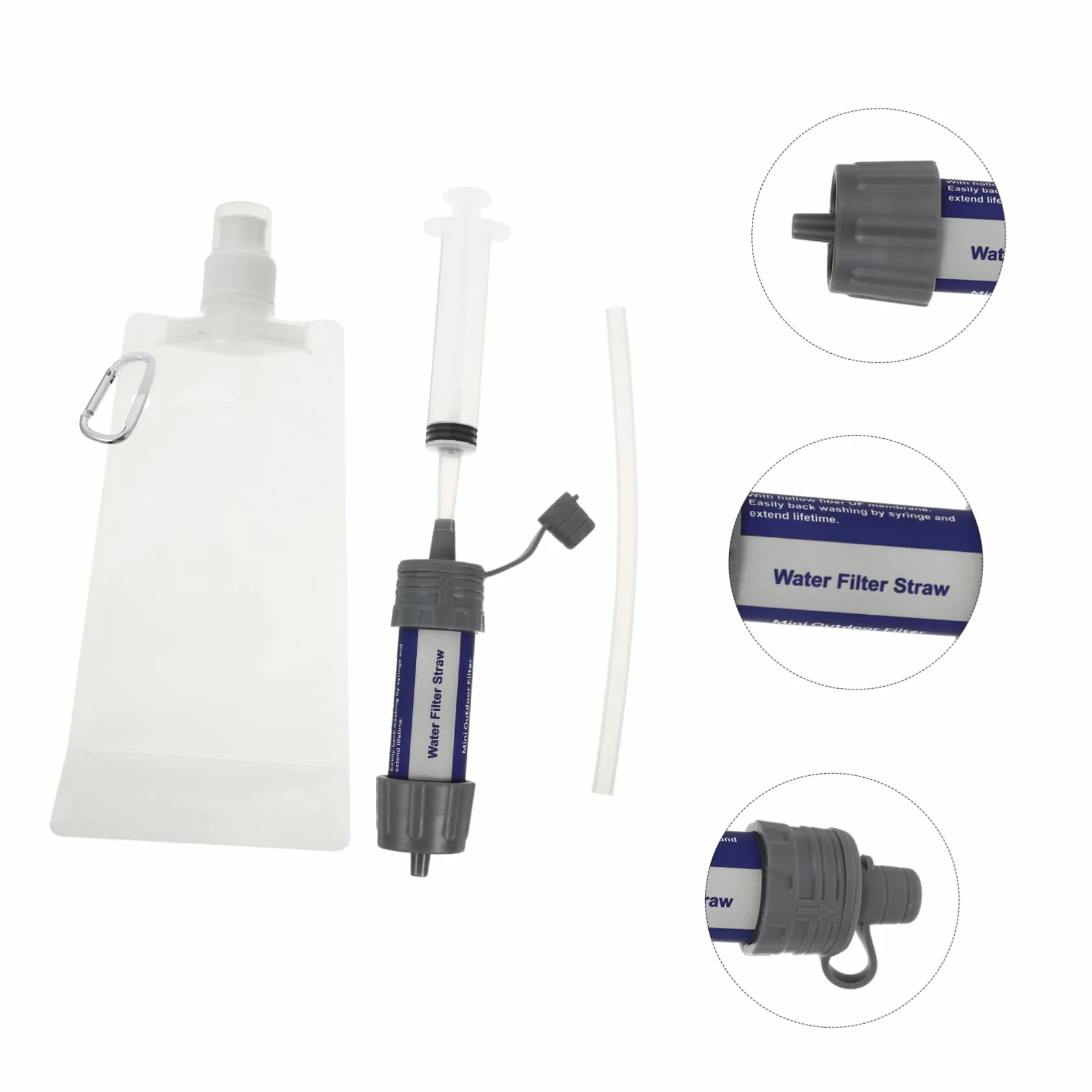SUPVOX purificador Directo de Agua Potable contenedor de Agua Dispositivo de purificación de Agua dispensador Limpiador de Agua Conveniente Filtro de Agua de Abdominales Grey