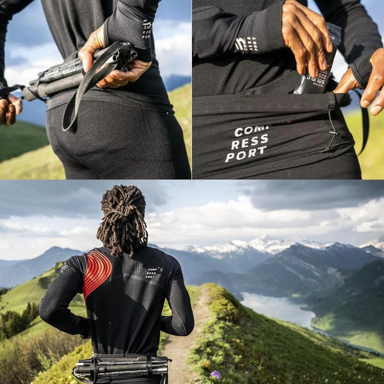 Compressport Free Belt Pro Cinturón para Correr Ultra Ligero Transpirable Sin Rebote Negro