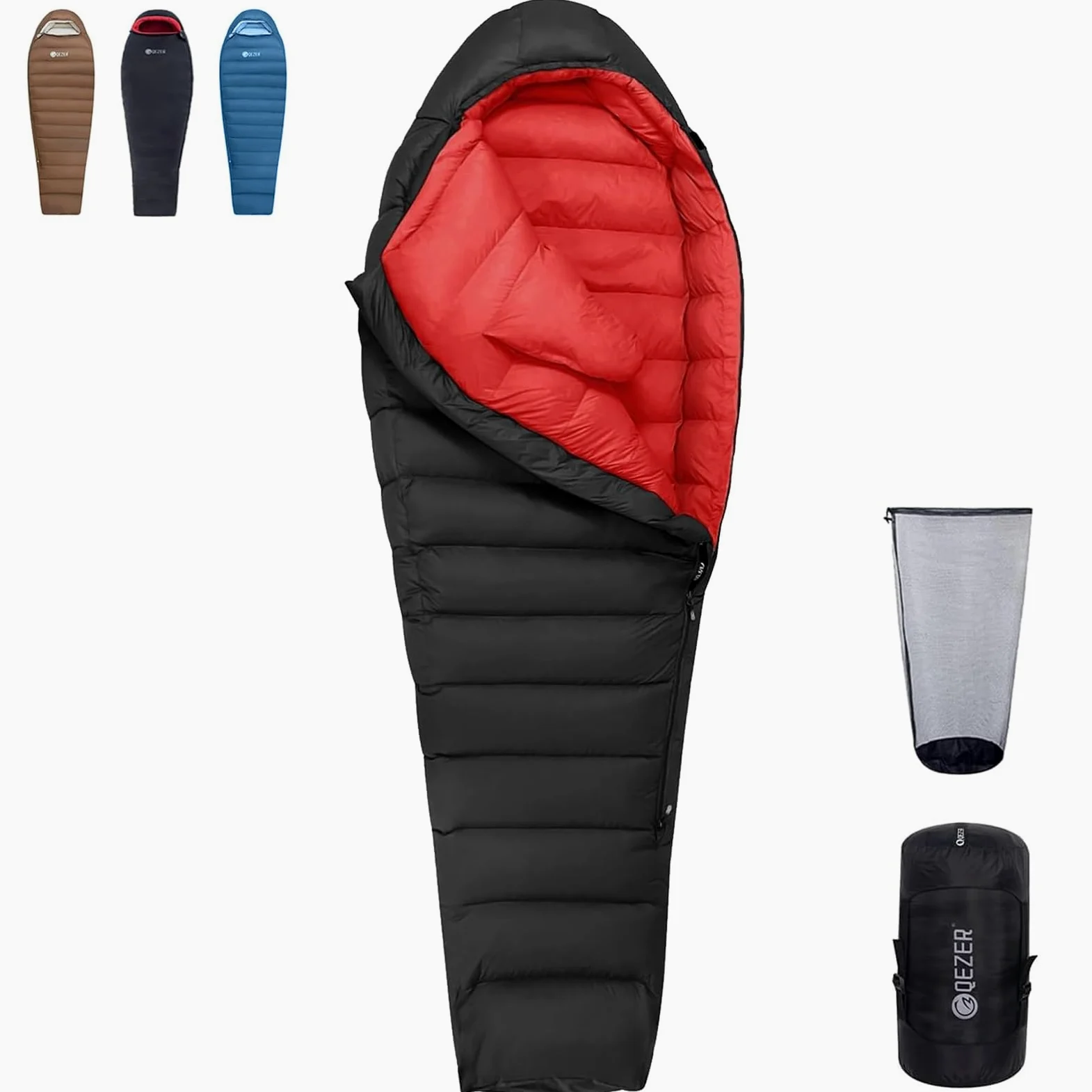 Winter Sleeping Bag for Adults,Lightweight Down Sleeping Bag [1260g/1560g ] 0°C bis -20°C for 4 Season Backpacking,Hiking, Camping and Mountaineering Outdoor with 660 FP Duck Down (XL Size)