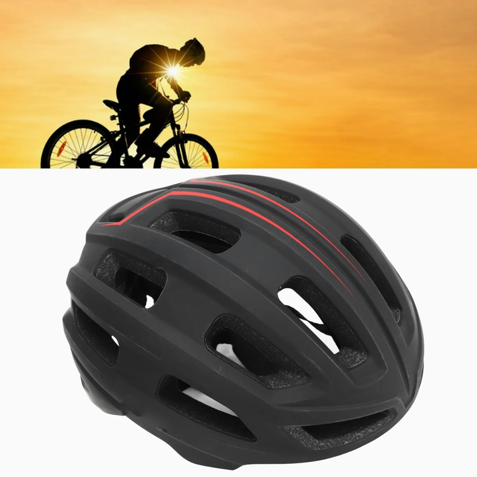 Casco de Ciclismo, Casco de Bicicleta 61-65 Cm, Ajustable, Transpirable, Ligero, para Adultos, Casco de Bicicleta de Carretera con 21 Ventilaciones para Hombres y Mujeres (Black)