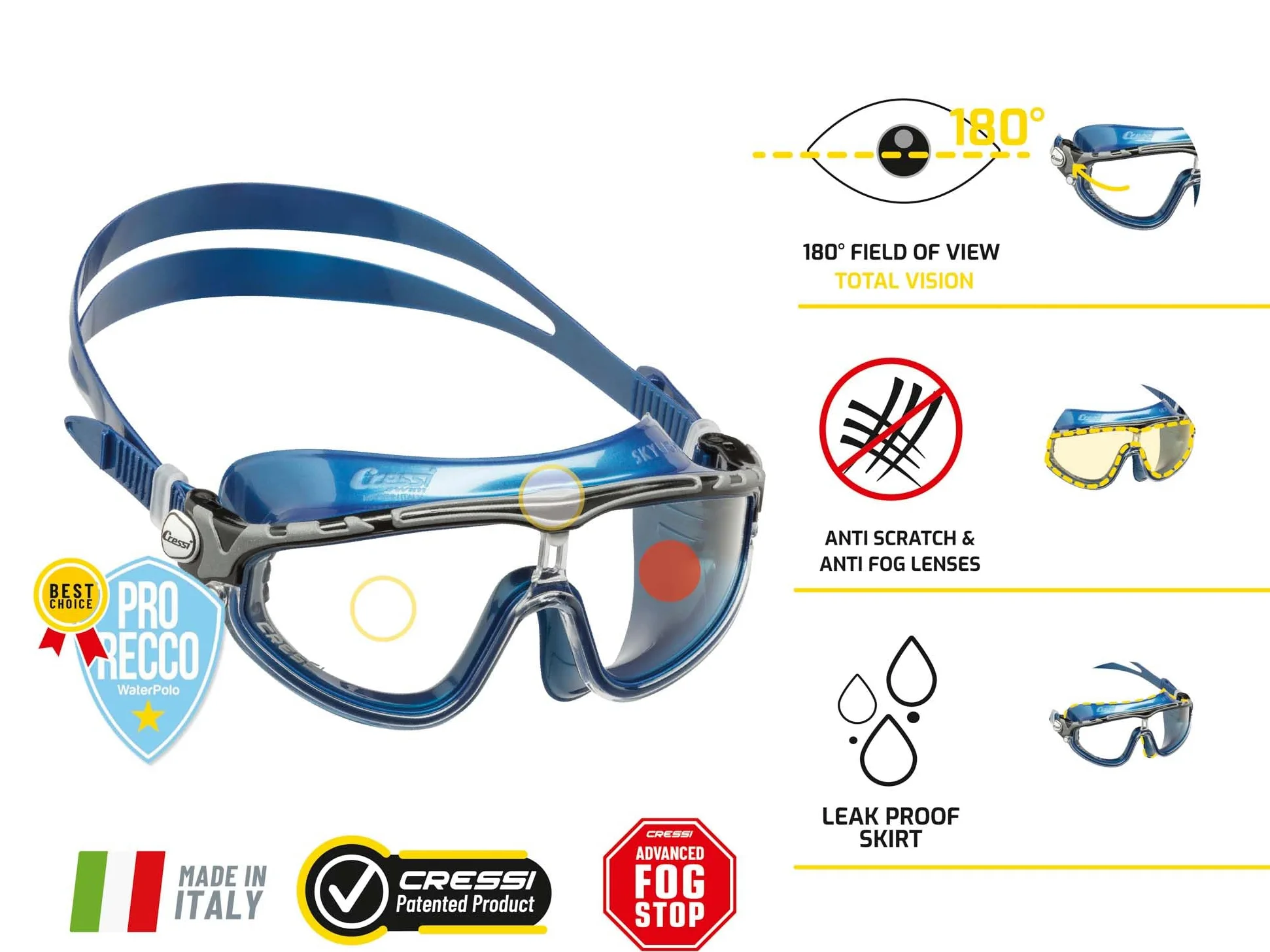 Cressi Skylight, clear-black/blue, clear lens