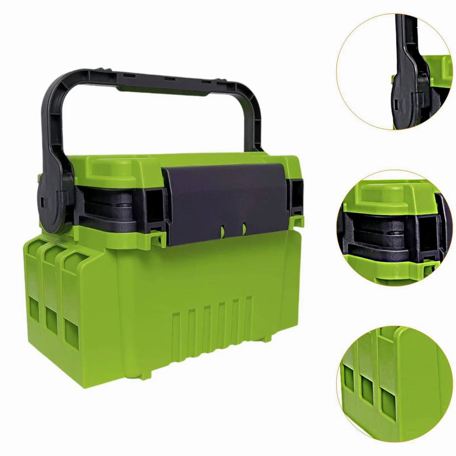 B Baosity Caja de Aparejos de Pesca, Accesorios para Herramientas de Pesca, Organizador Portátil para Exteriores, Estuche Rígido, Portador de Aparejos de Doble