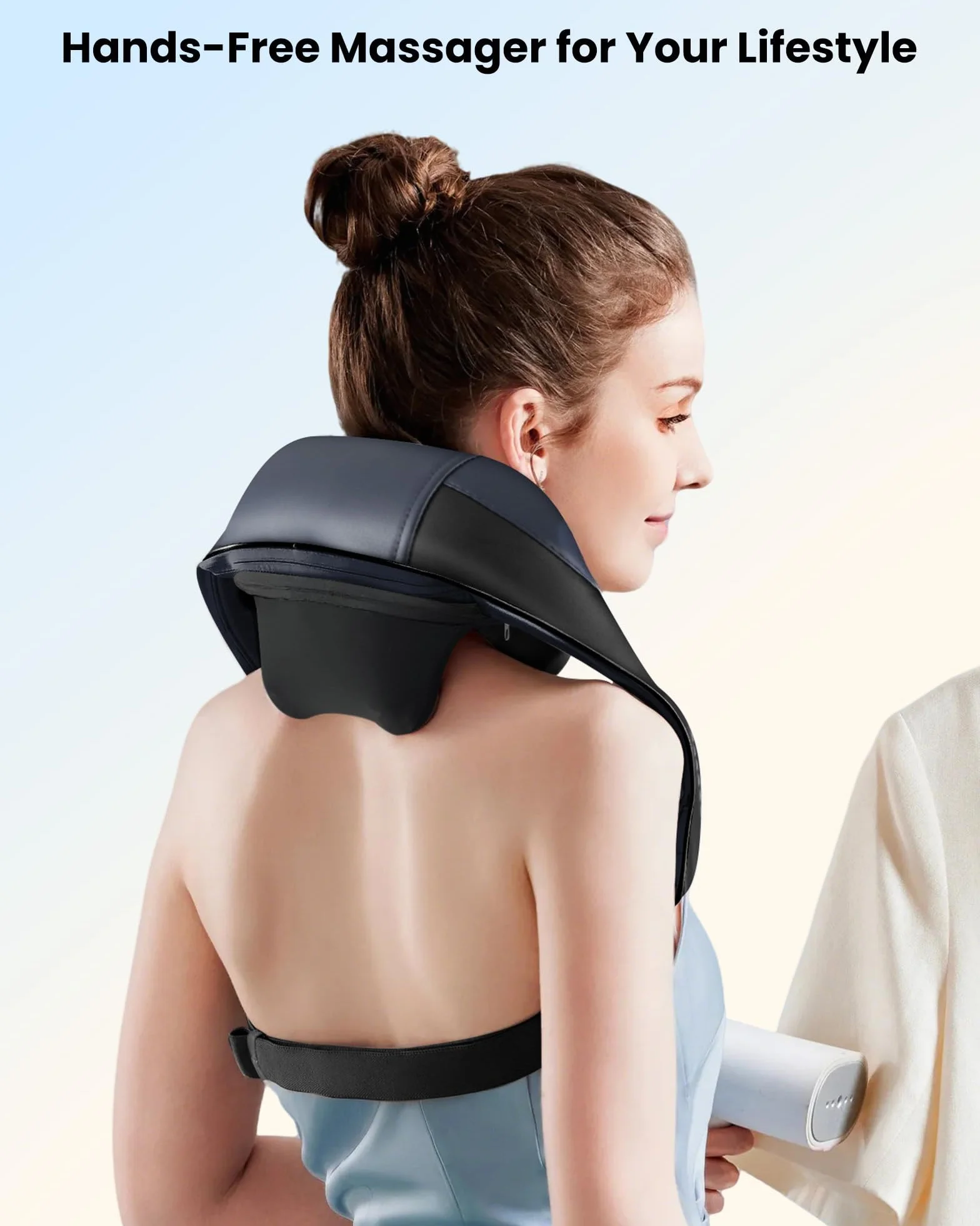 COMFIER Masajeador Cervical Shiatsu con Calor, Inalámbrico, Calentamiento Grafeno, Cojín Masaje 4D Amasamiento, Regalo