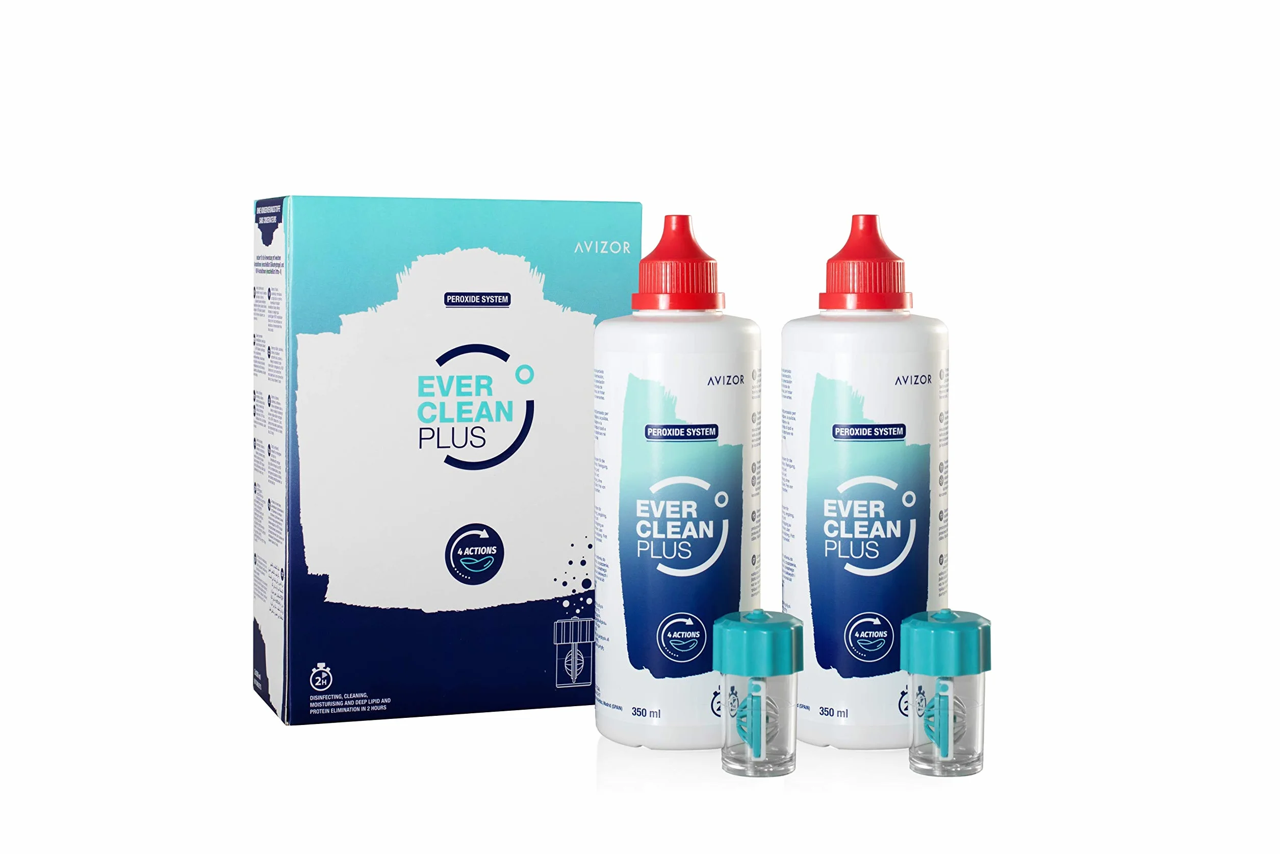 Avizor Ever Clean Plus Solución Potente Desinfección Intensiva Lentes Contacto 2x350ml 90 Comprimidos