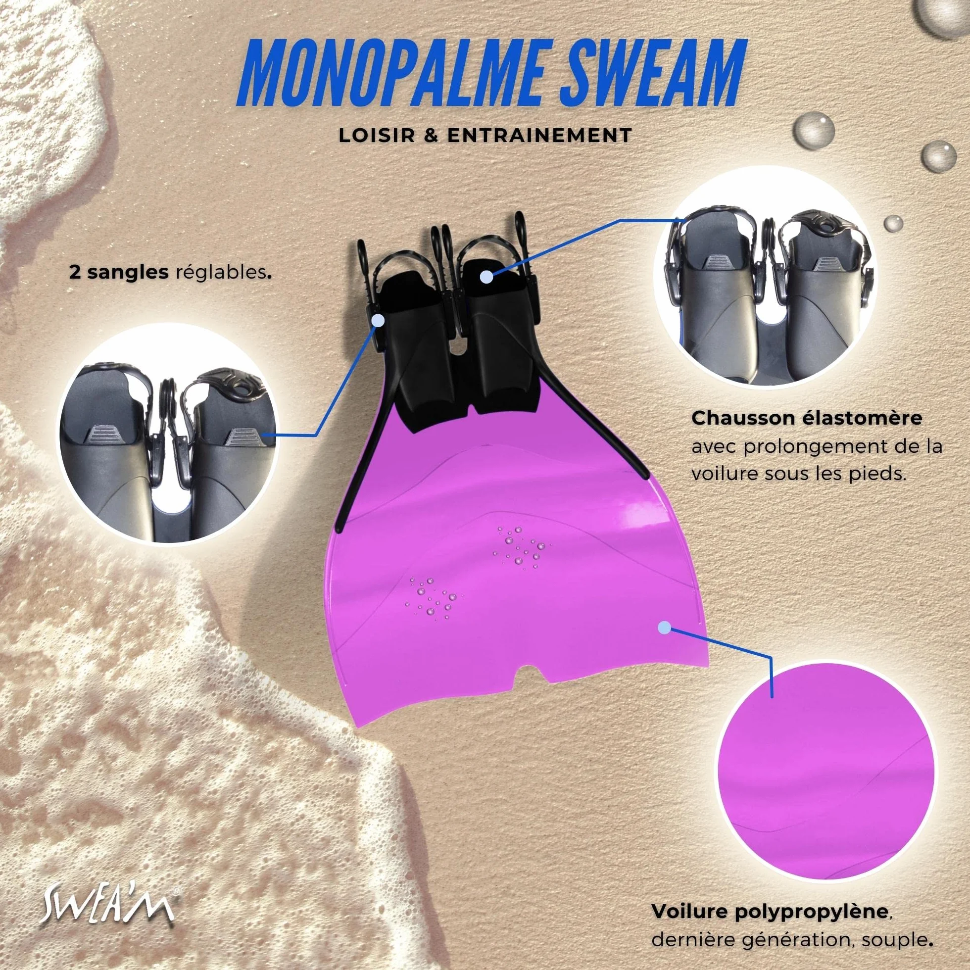 Monoaleta Regulable Sweam Rosa 39-43