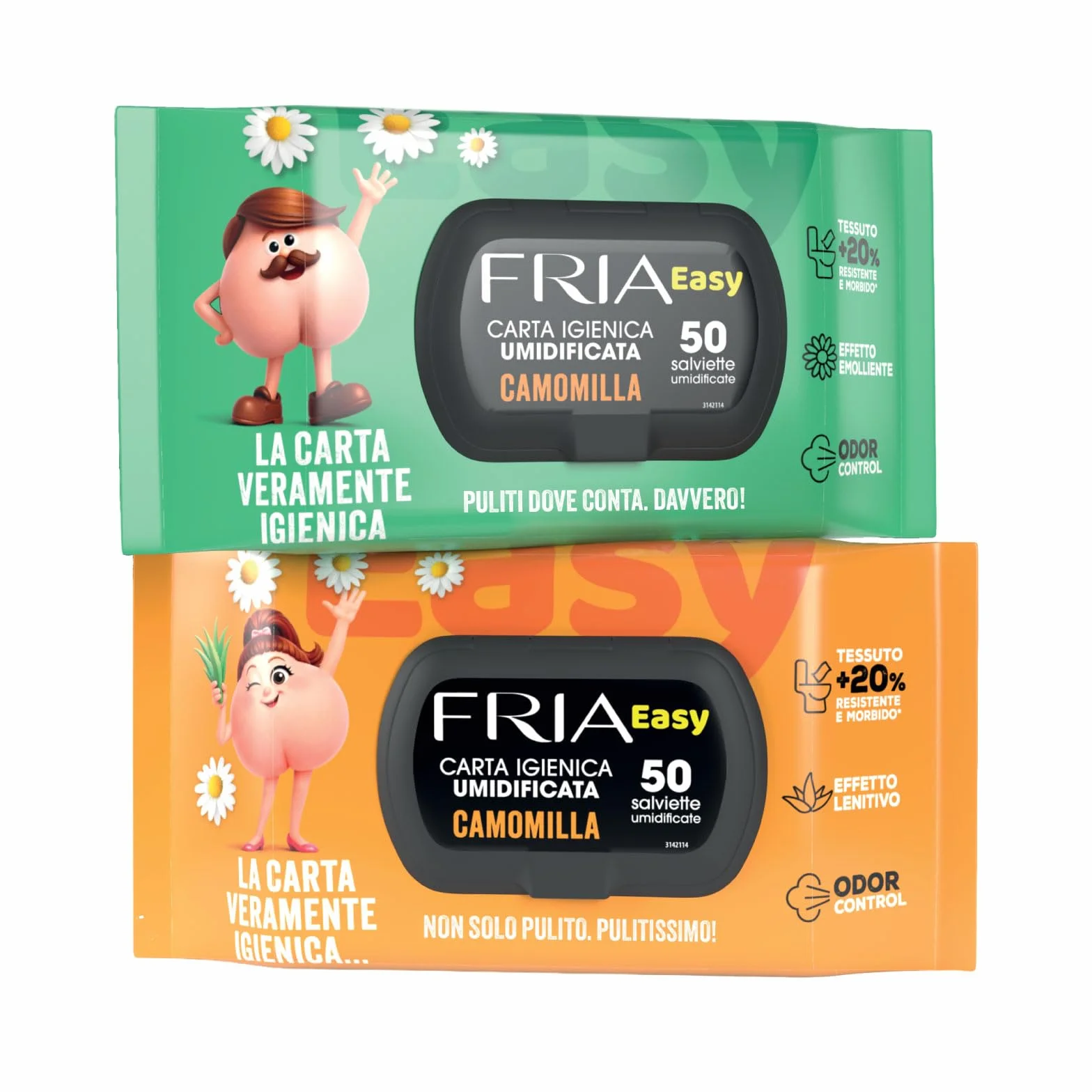 Fria Papel higiénico Easy Wet, 50 toallitas