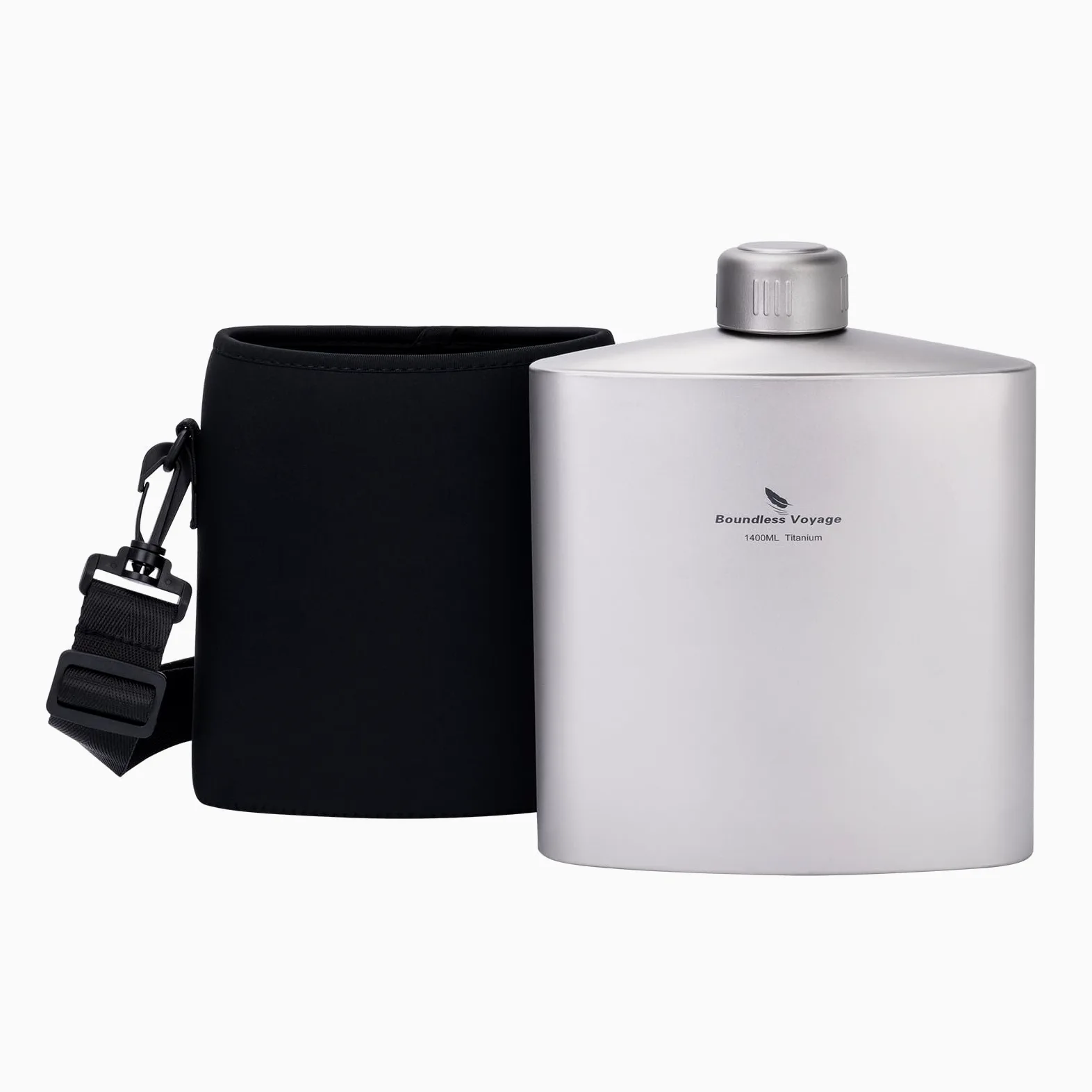 Boundless Voyage Botella de agua de titanio de 1400 ml, cantimplora de viaje D-3008D | Botella deportiva de gran capacidad, botella de boca ancha, para escalada al aire libre, camping, senderismo