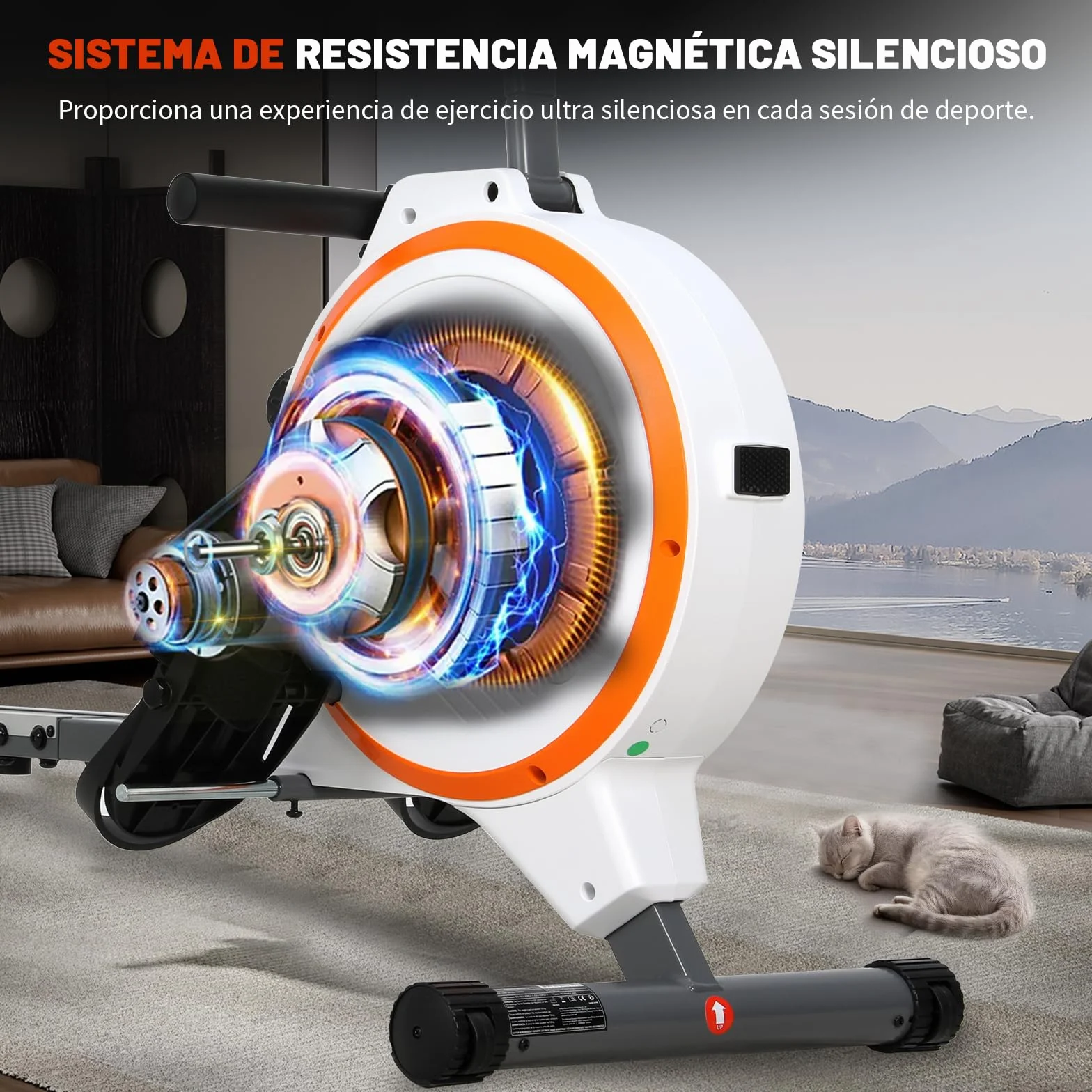 Máquina De Remo para Casa, Máquina Remo Magnético con 16 Niveles de Resistencia, Pantalla LCD, Maquina De Remo para Casa súper silenciosa, Rowing Machine Remo Fitness Gym En Casa