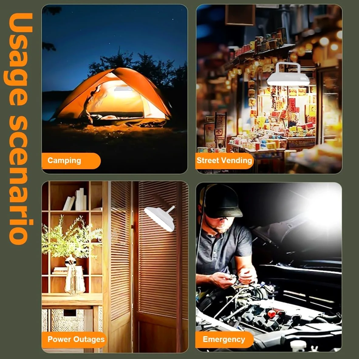 Luz solar USB de camping con control remoto, linterna portátil para camping, impermeable, lámpara de tienda de campaña al aire libre para camping, toldo, emergencia de huracanes, cortes de energía