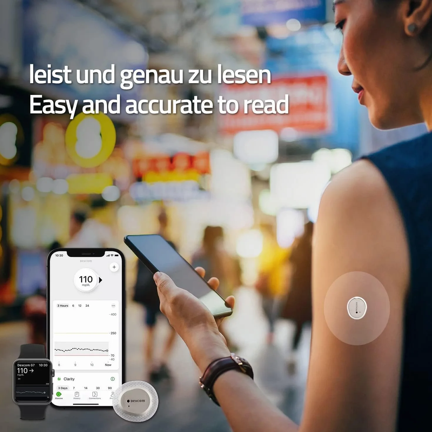 Dexcom G7 Parches Transparentes Adhesivos 10 Días Resistente al Agua