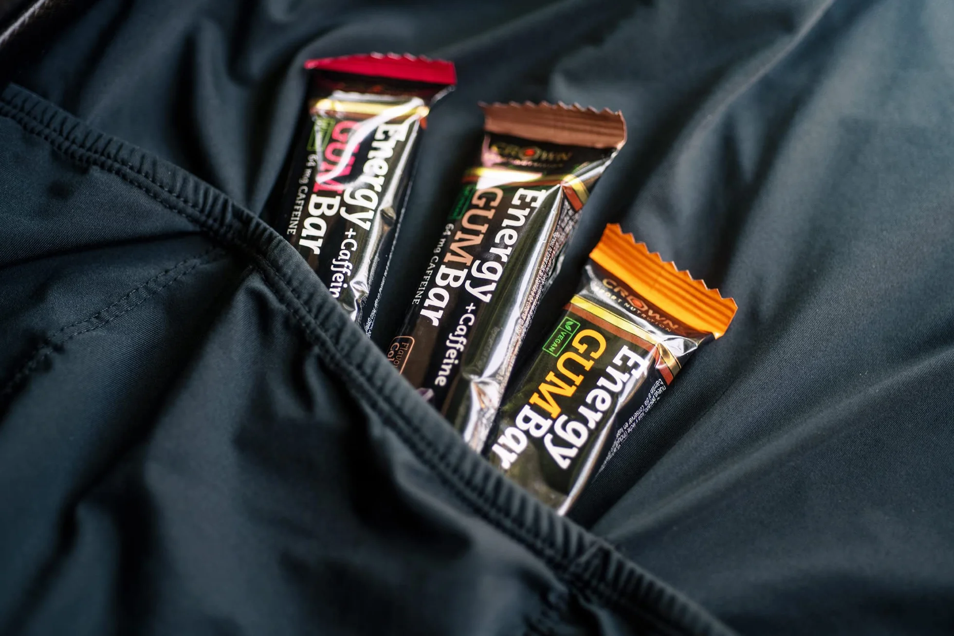 Crown Sport Nutrition Energy GUM Bar Barrita Energética de Gominola con Carbohidratos, Sales y Aminoácidos Vegana