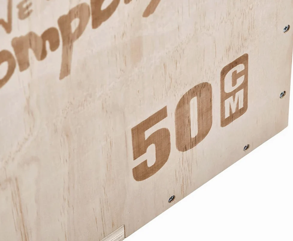 Bad Company Caja de salto I Plyo-Box 60 x 50 x 40 cm de madera para montar con una carga máxima de hasta 180 kg