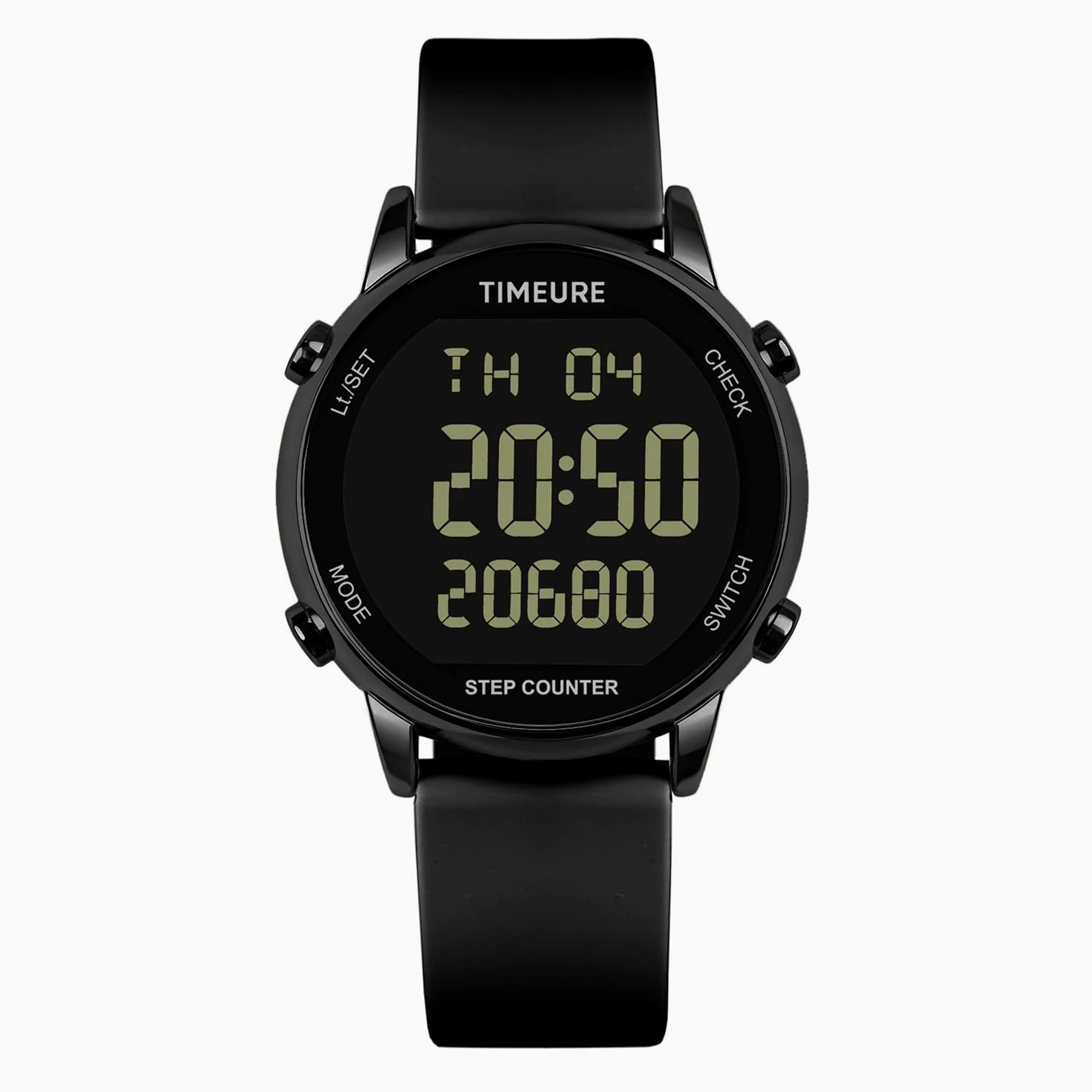 TIMEURE Reloj podómetro para mujer, contador de pasos para caminar, no requiere aplicación/teléfono, contador de pasos, resistente al agua, seguimiento de calorías, seguimiento de distancia, alarma