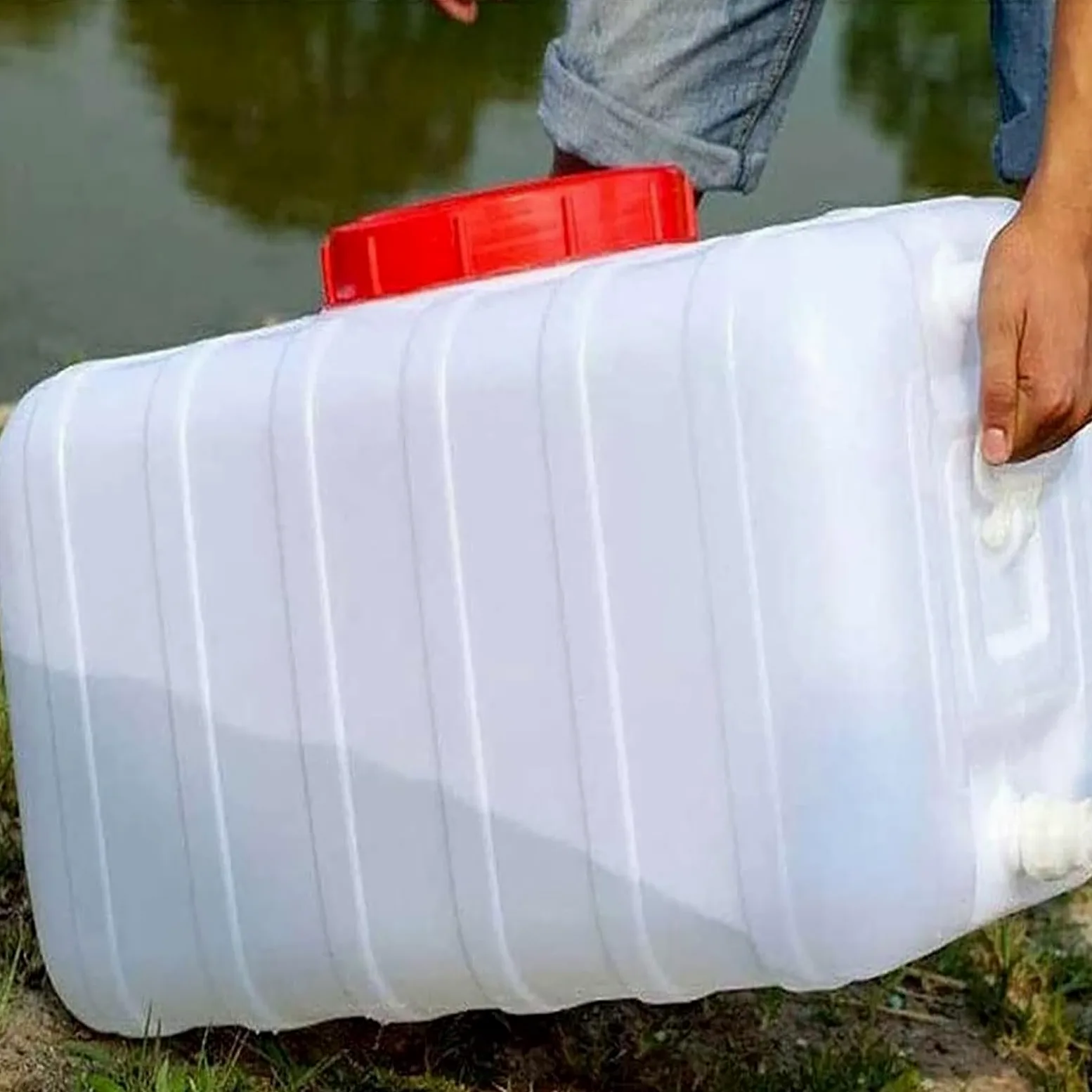 Plástico Bidón De Agua Depósito De Agua con Grifo,Recipiente De Almacenamiento De Agua para Acampada para Almacenamiento Emergencia Caravana Senderismo(Size:13.2gallon-50L)