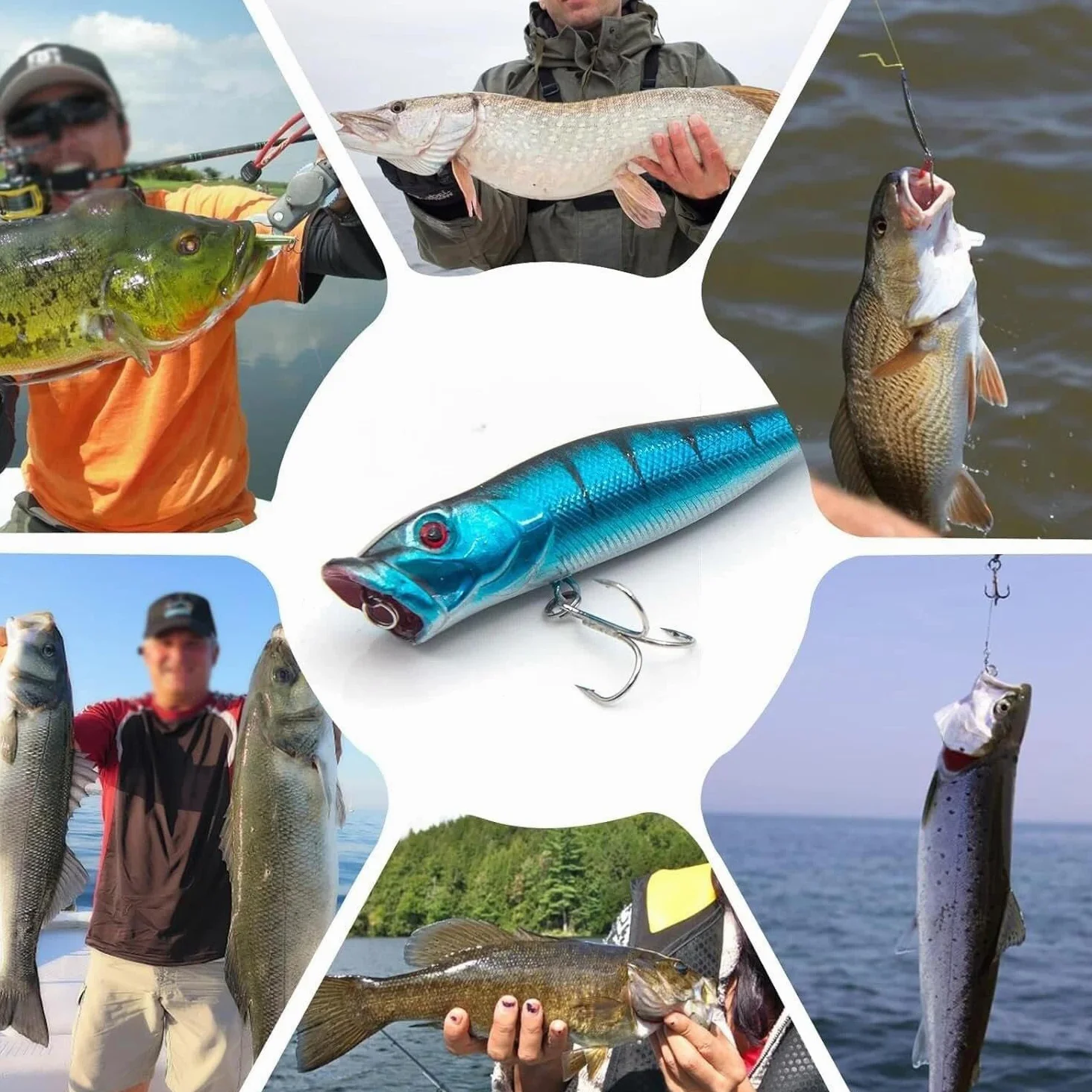 Kit de anzuelos agudos de pesca, acero de alto carbono, 50 unidades, anzuelos agudos mixtos, tamaño 2/4/6/8/10 | anzuelos afilados para pesca en agua salada y agua dulce | Ganchos de pesca duraderos
