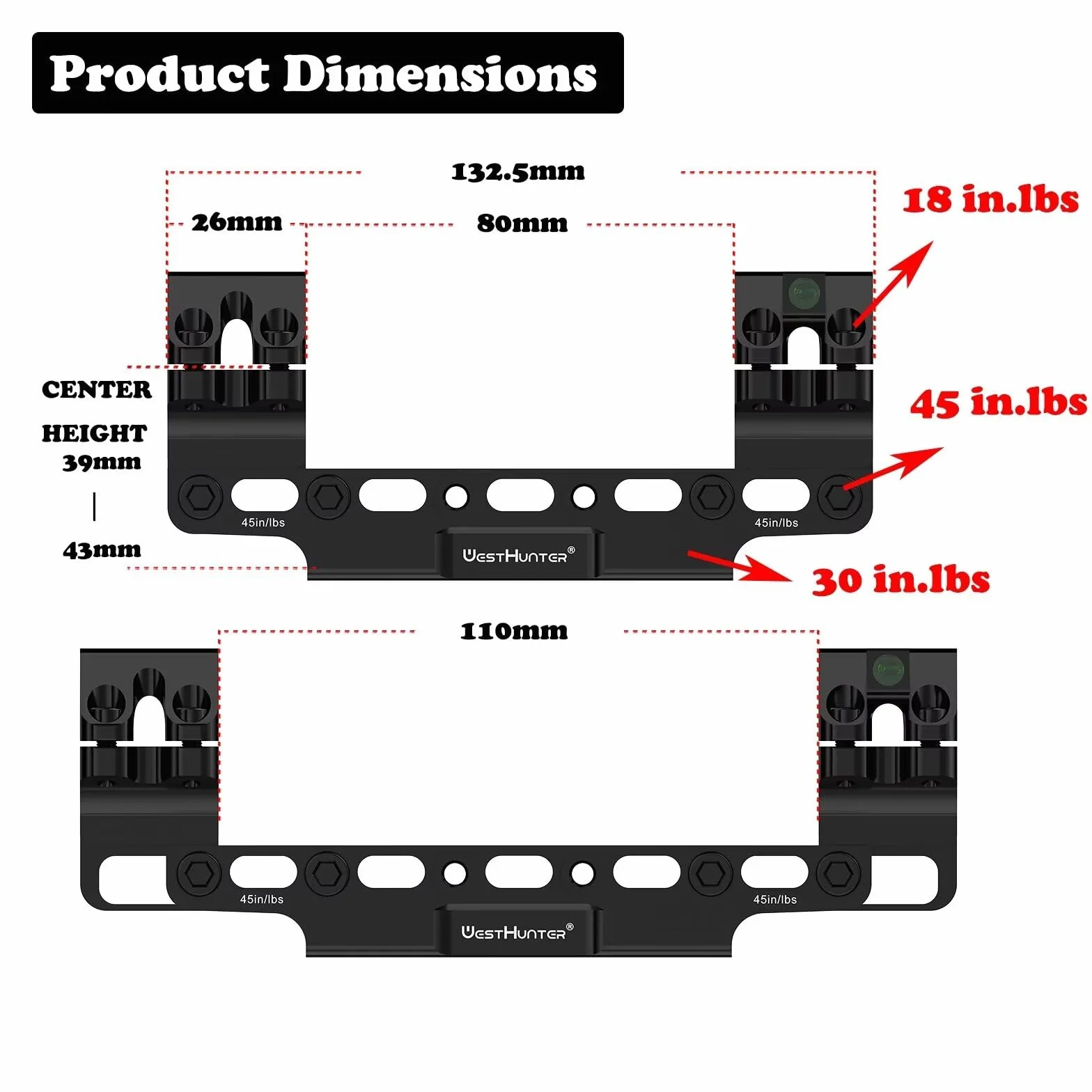 WestHunter Optics Precision WH304 Dovetail Scope Mount, Exclusiva para Competencias Deportivas | Brown