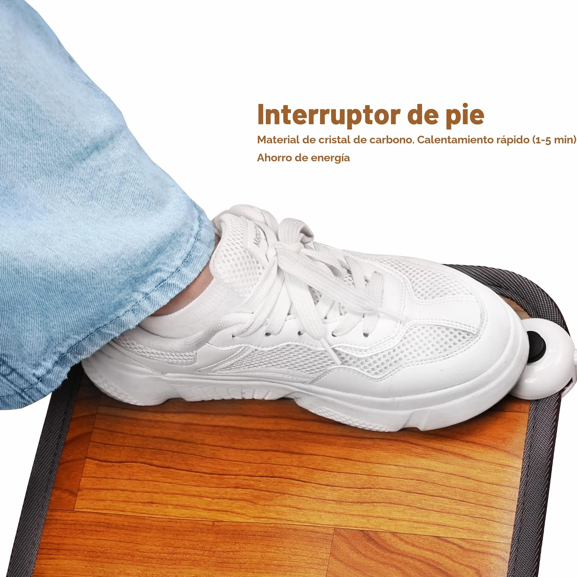 Alfombrilla con calefacción, 230 V, suelo radiante con calentador de pies eléctrico, 50 x 30 cm Se puede utilizar en la oficina o en casa Calefacción con almohadilla térmica de cristal de carbono