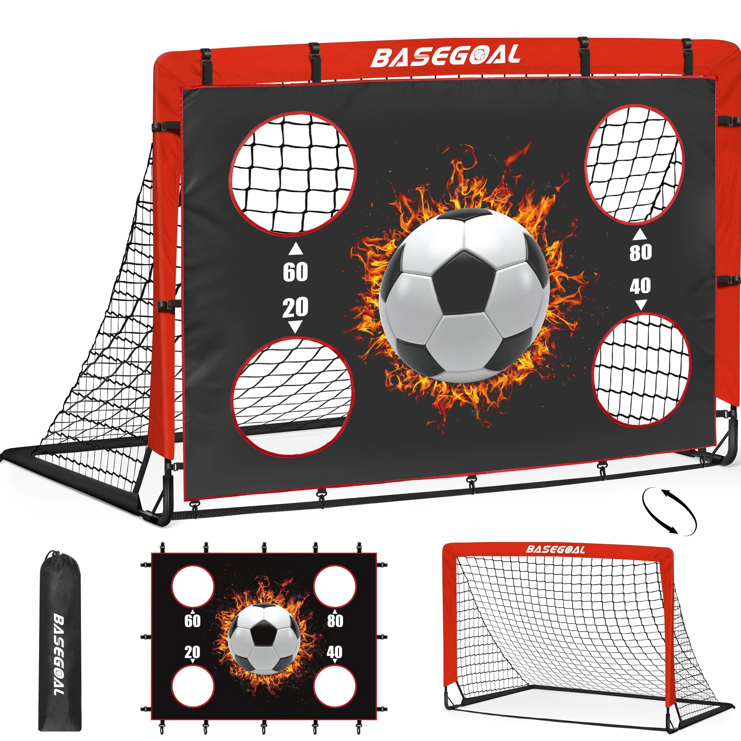 Porteria Futbol Plegable Portatil 150x120 CM con Bolsa Transporte Diana Colgante