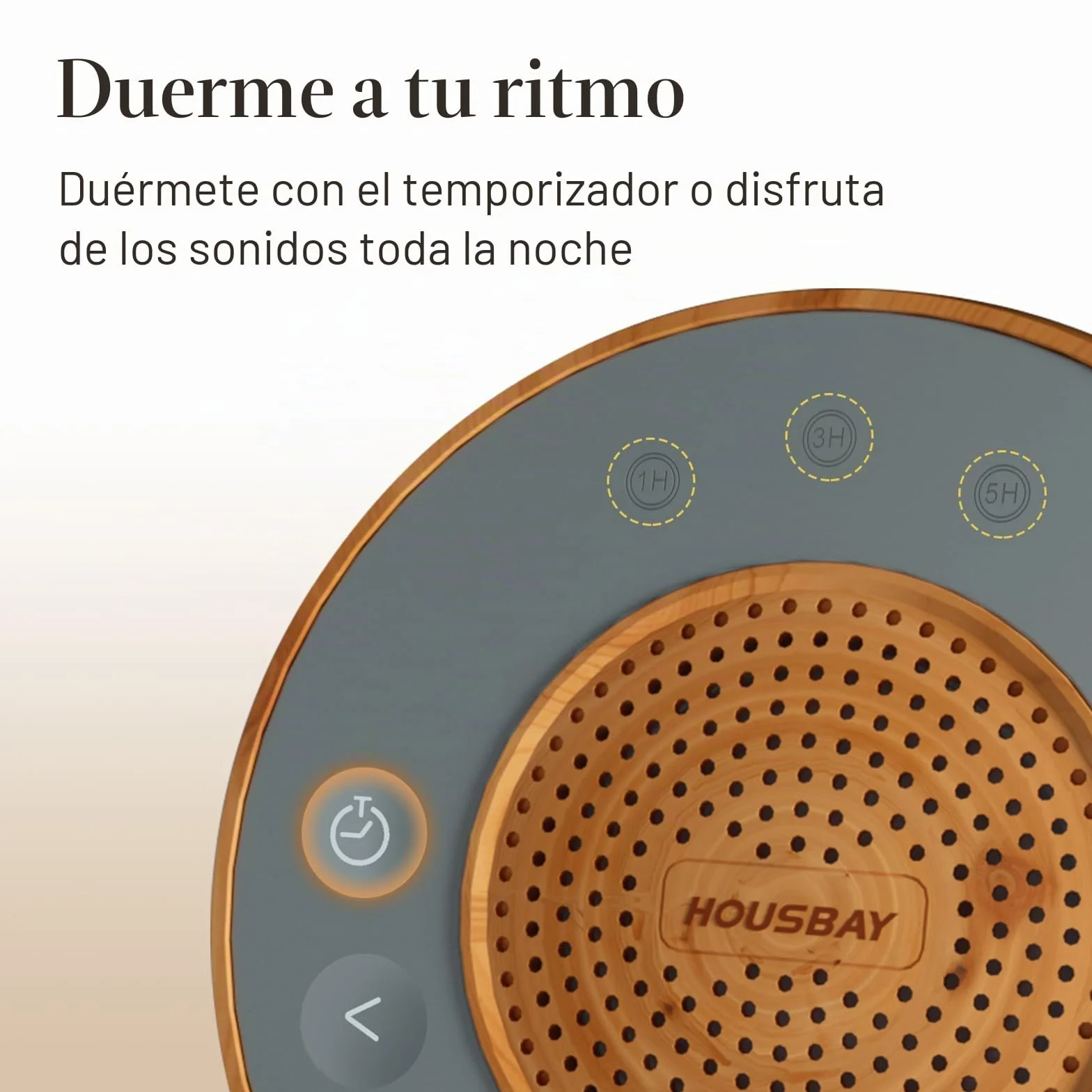 Housbay Máquina de Ruido Blanco 35 Sonidos Naturales para Dormir con Temporizador Diseño Madera