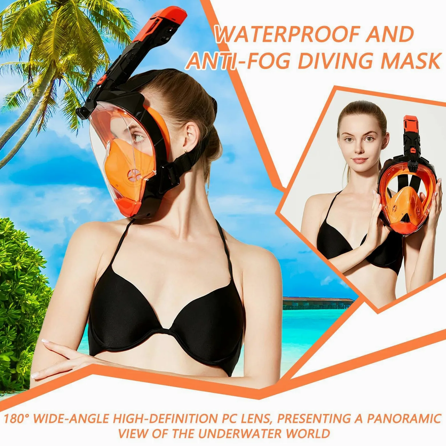 Máscara de buceo facial | Máscara de buceo panorámica impermeable - de automático Equipo de respiración submarina para nadadores exploradores principiantes