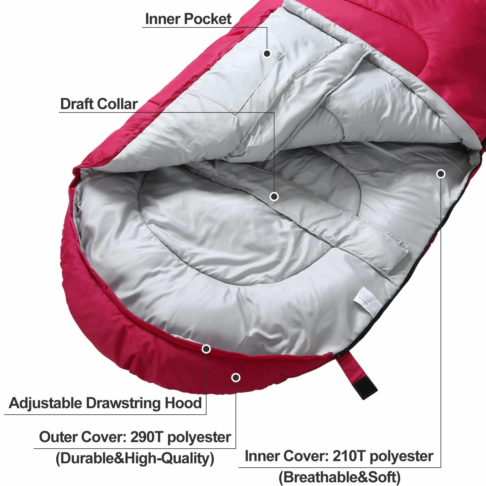 Saco de Dormir, 3-4 Estaciones, Clima frío cálido, Ligero, portátil, Impermeable, con Bolsa de compresión para Adultos y niños, Interior y Exterior: Camping, mochilero, Senderismo