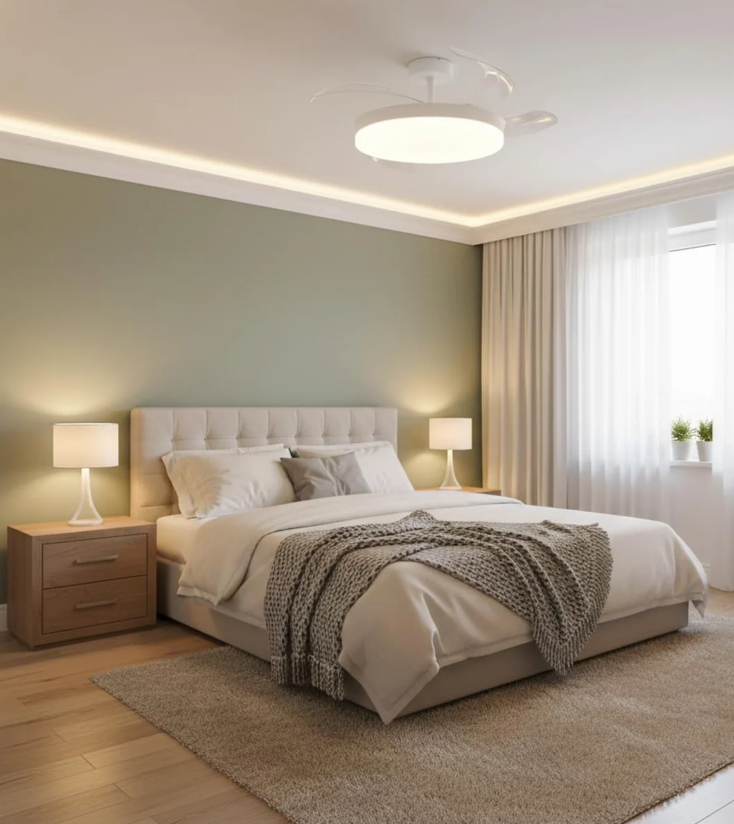 BEL AIR HOME Ventilador de Techo ARES Motor DC LED 36W Control Remoto 3 Aspas Plegables