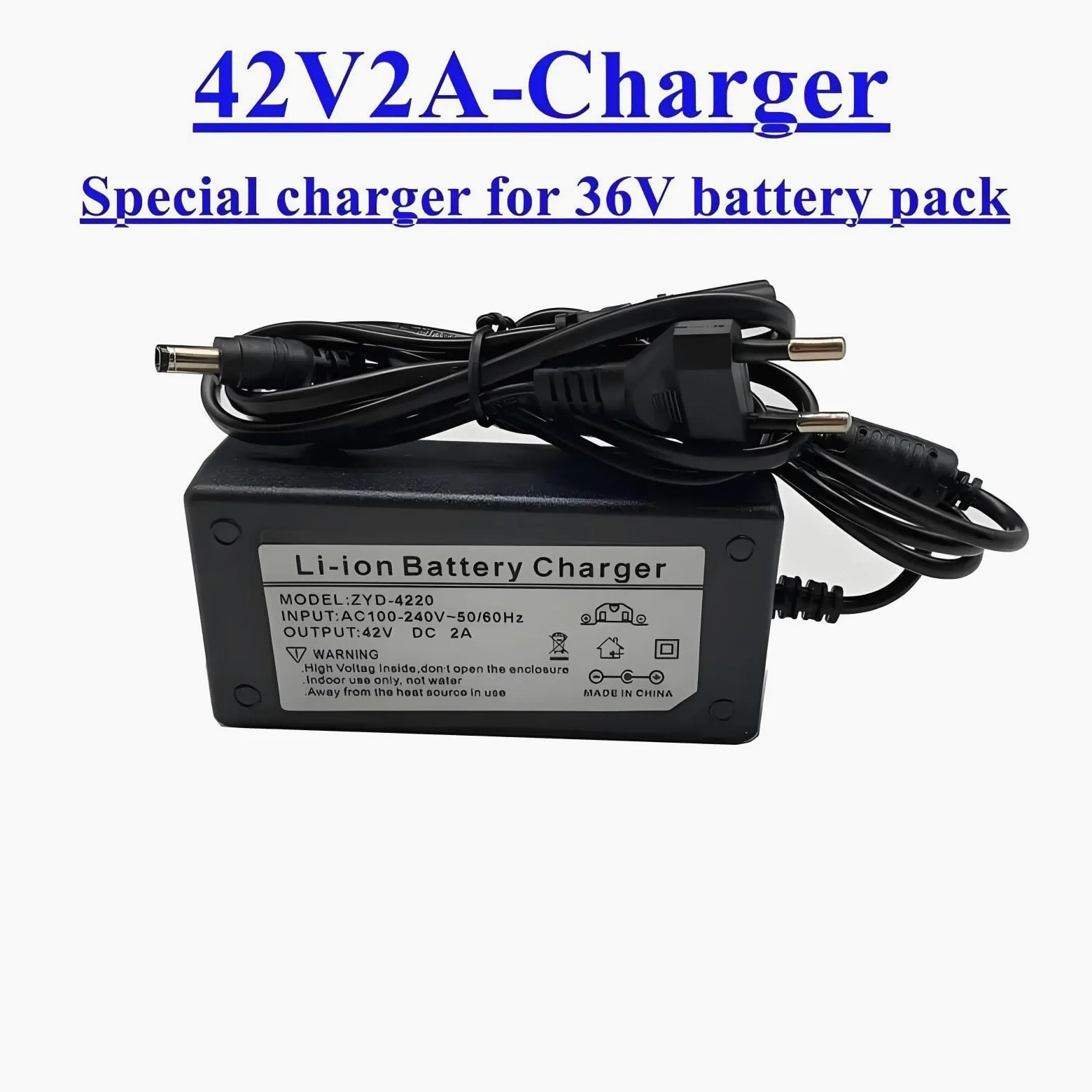 Batería 36V 10.4Ah 10S4P Pack Ion Litio Con Cargador 42V 2A Enchufe T DC5521 Para Bicicleta Eléctrica Y Patinete Compacto Portátil 2Kg 199X145X43Mm BMS 30A