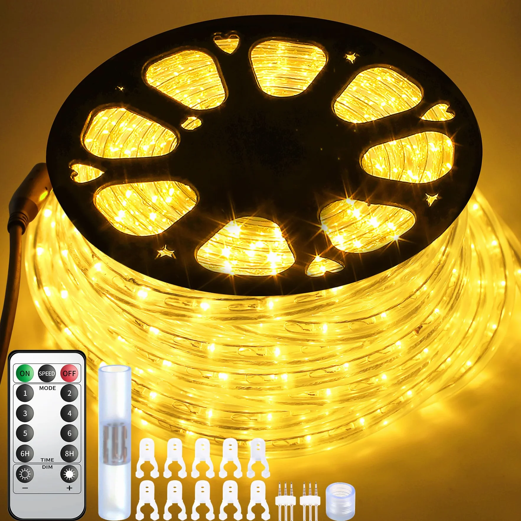 Forever Speed LED Lichterschlauch 50M WarmWeiß IP65 1800 LEDs Dimmbar Fernbedienung