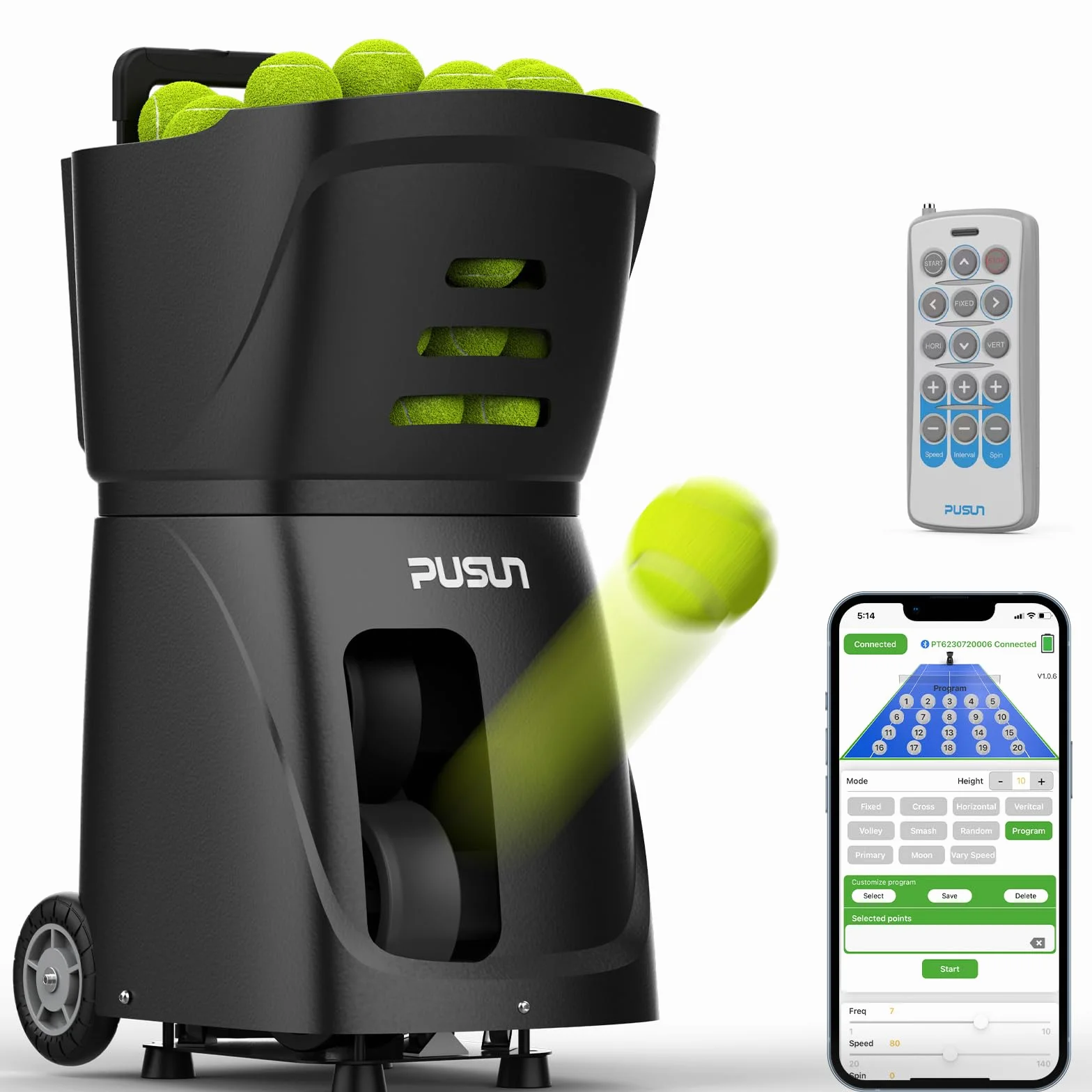 Máquina de servicio de tenis PT-Smart para entrenamiento profesional