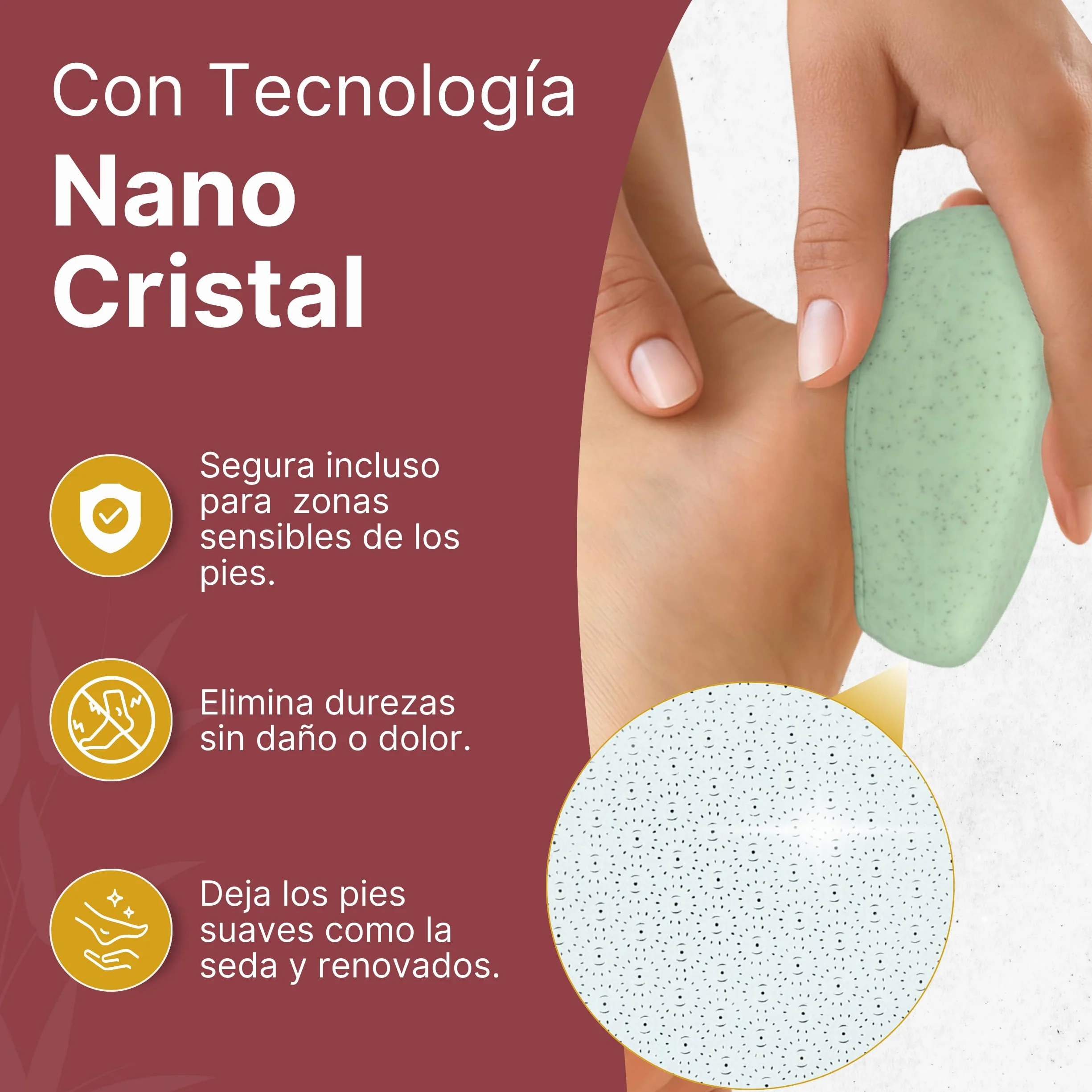 Lima para Pies con Nano Cristal - Quita Callos y Durezas de Talones Agrietados
