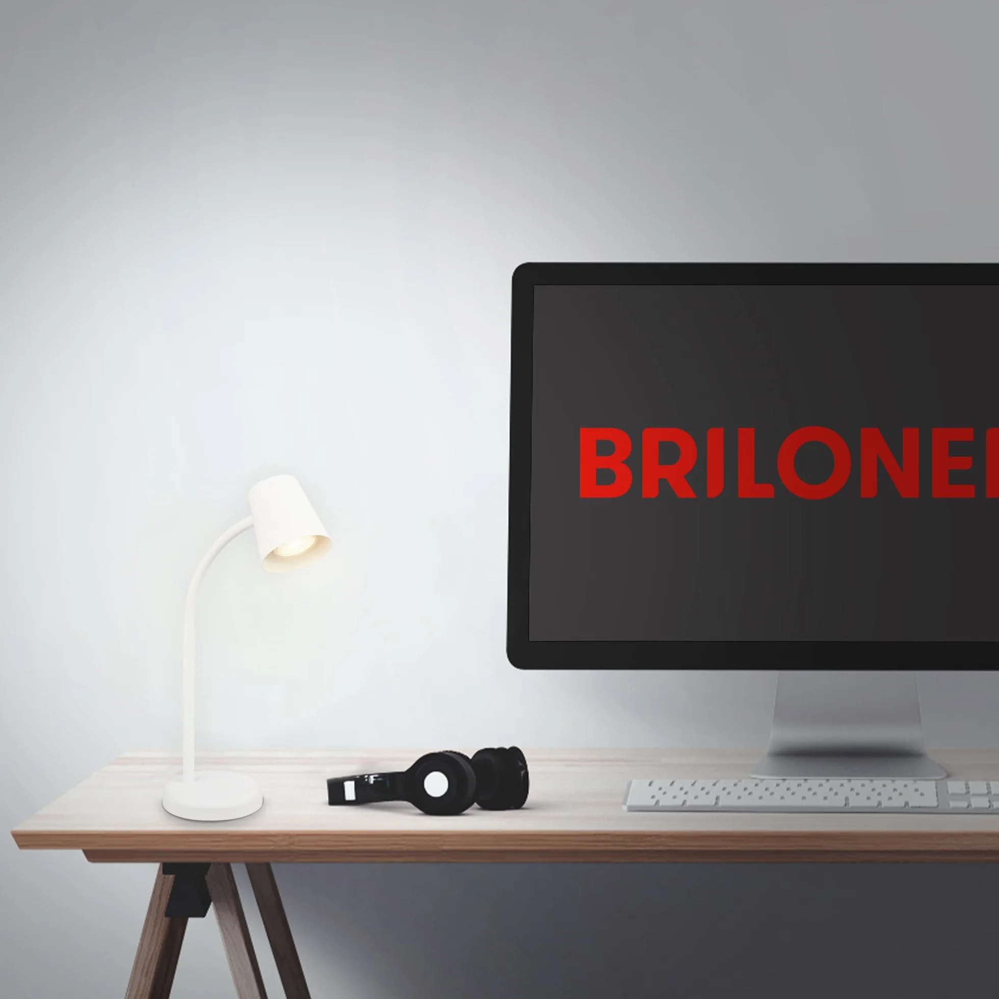 BRILONER Lámpara Escritorio Orientable GU10 con Interruptor de Cable, Blanco