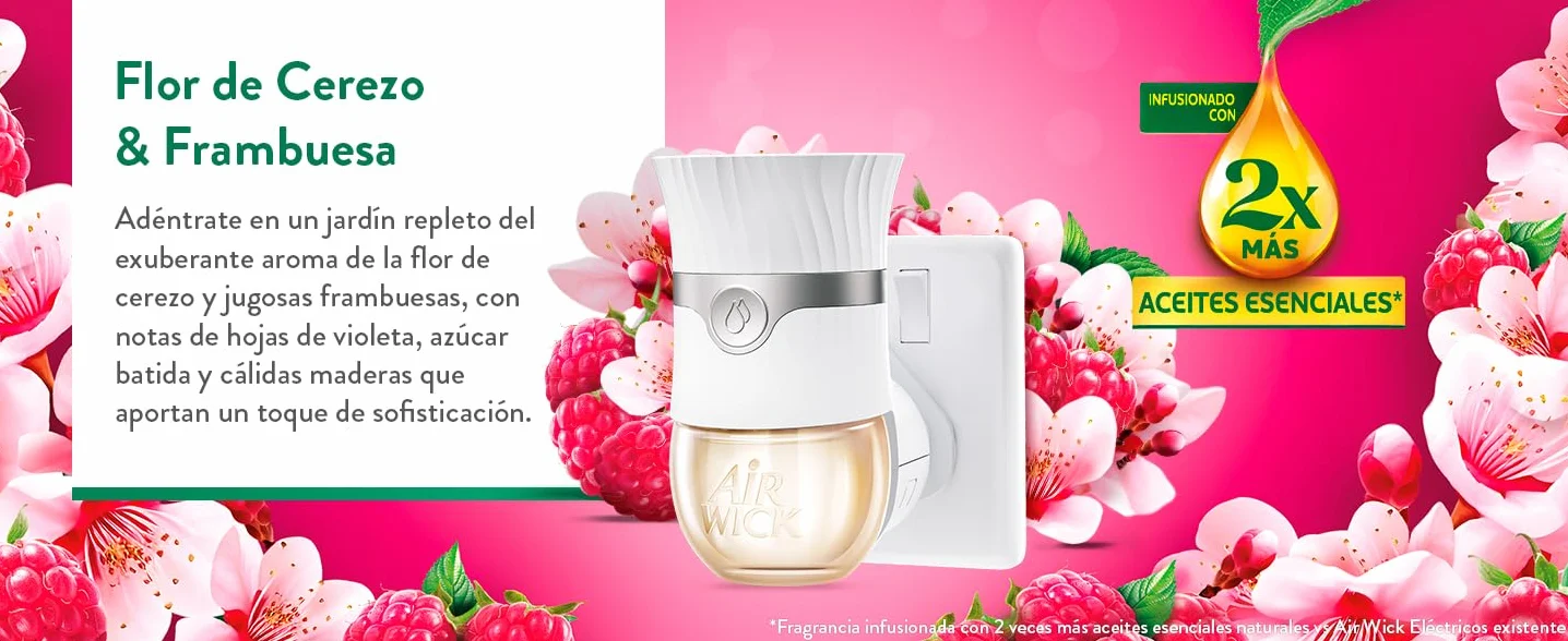 Air Wick Recambio Ambientador Eléctrico Flor de Cerezo Frambuesa